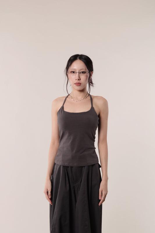 Halter Bra Top (Charcoal)