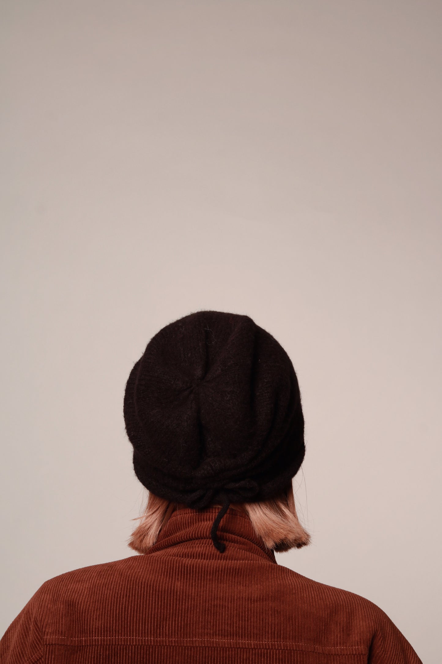 Gathered Ribbon Beanie (Beige/Black/Charcoal/Pink/Red)