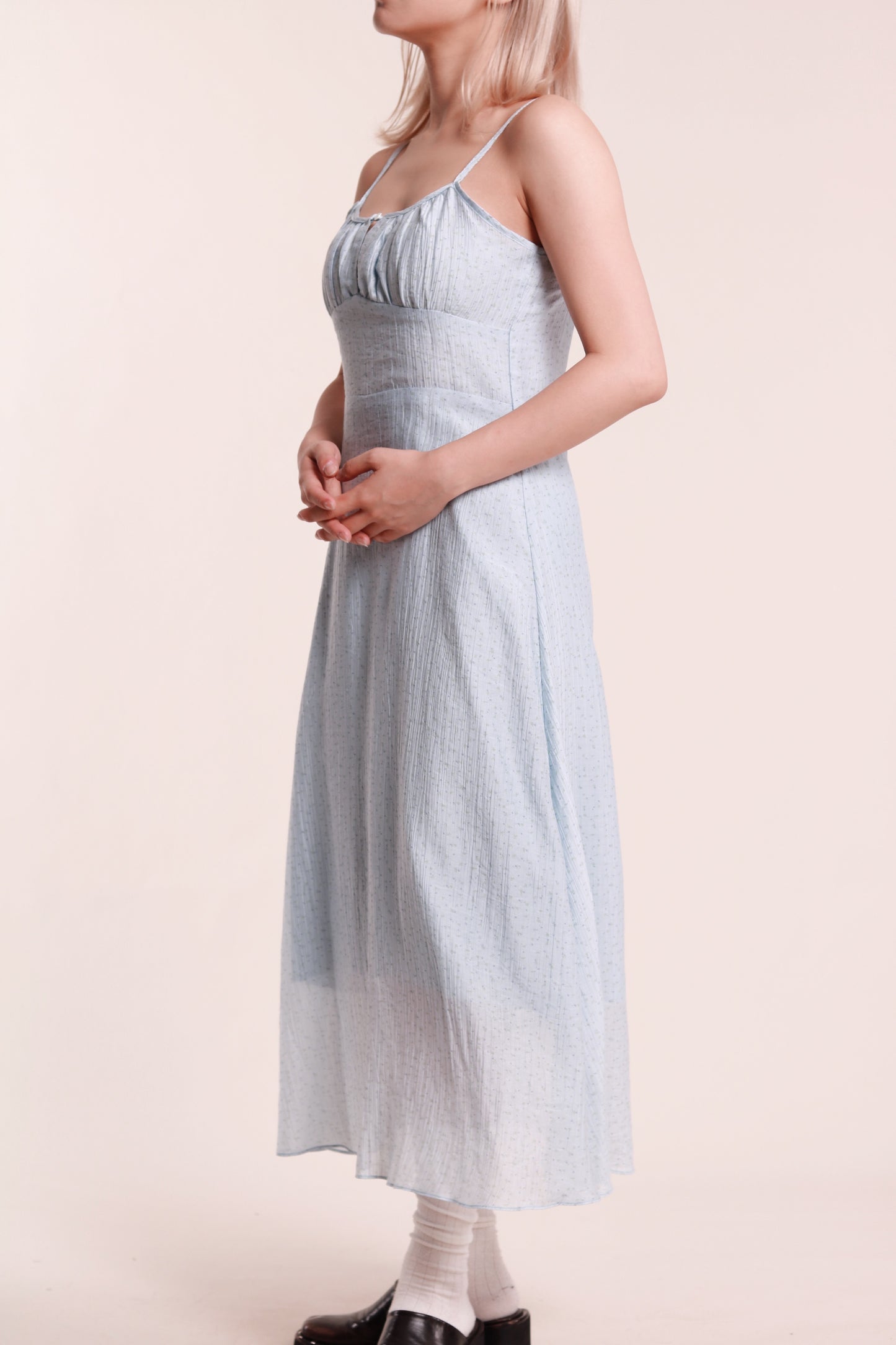 Floral Sleeveless Dress (Blue)