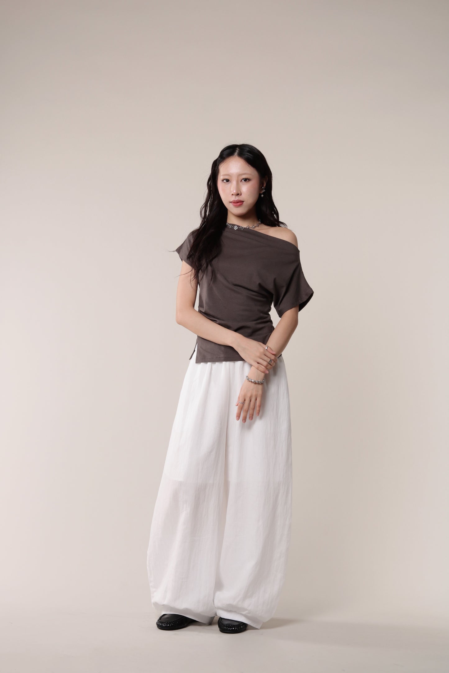Linen Bubble Pants (White)