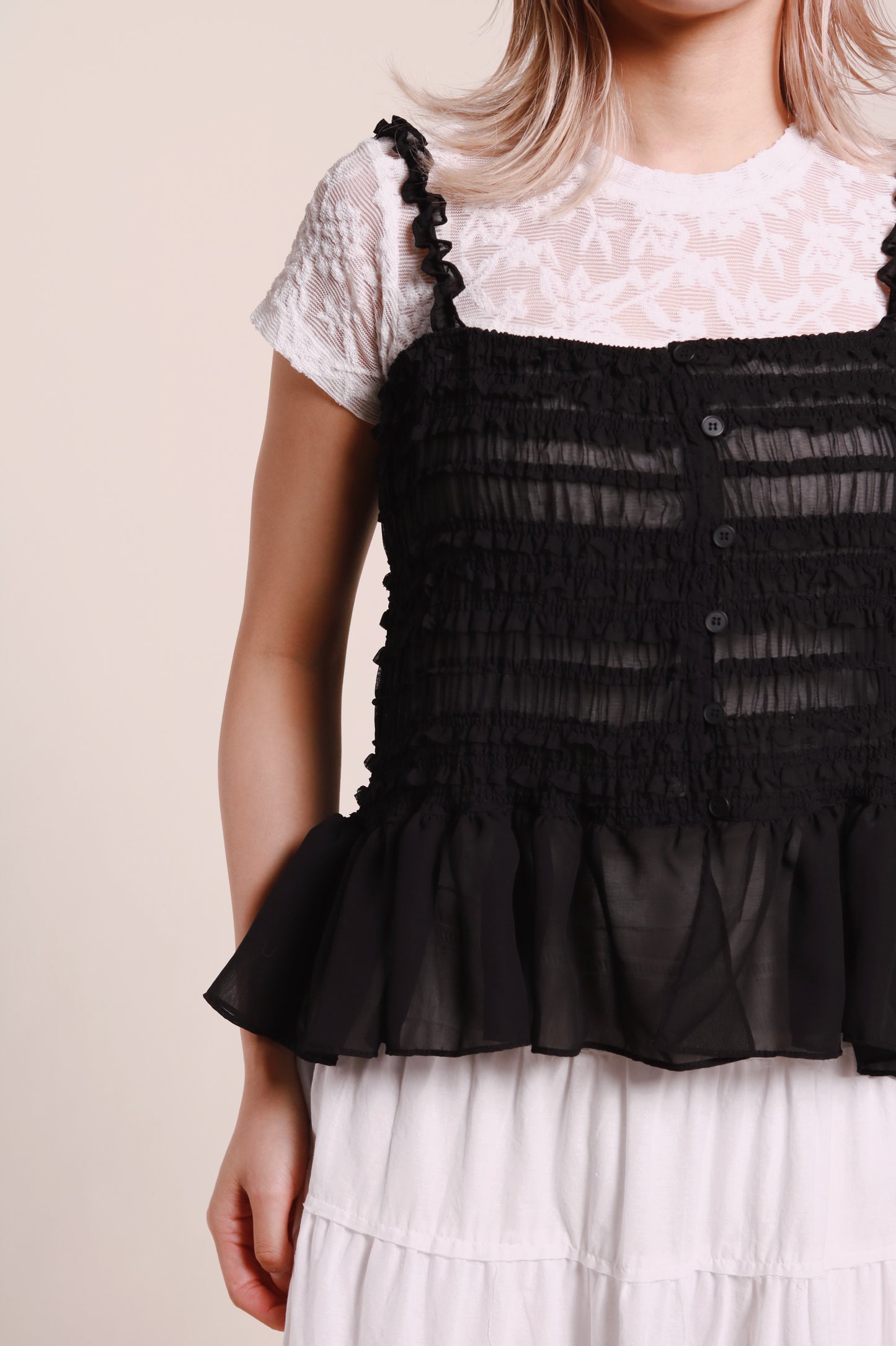 Doll Gathered Top (Black)