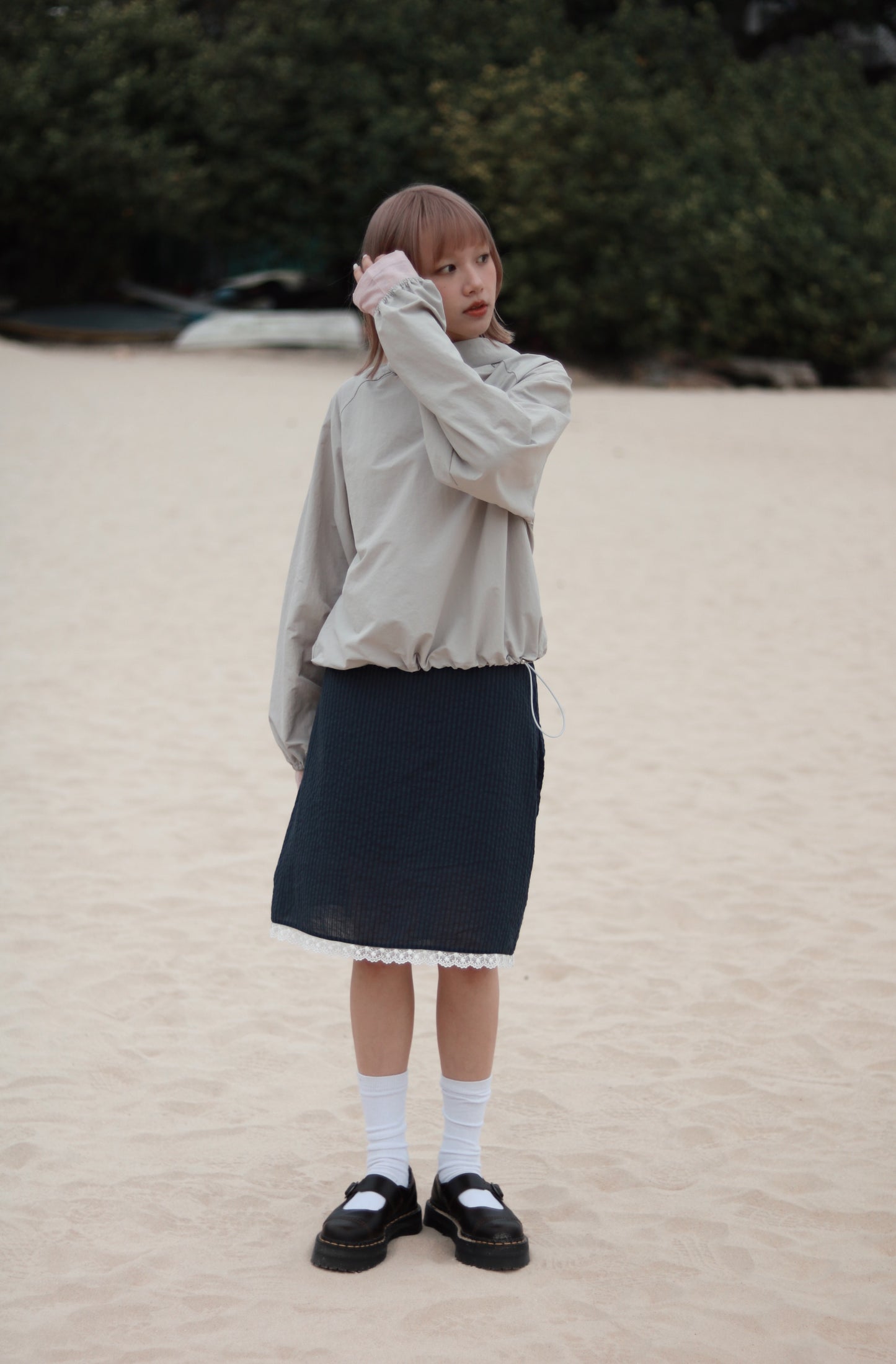 Funnel Neck Top (Grey)