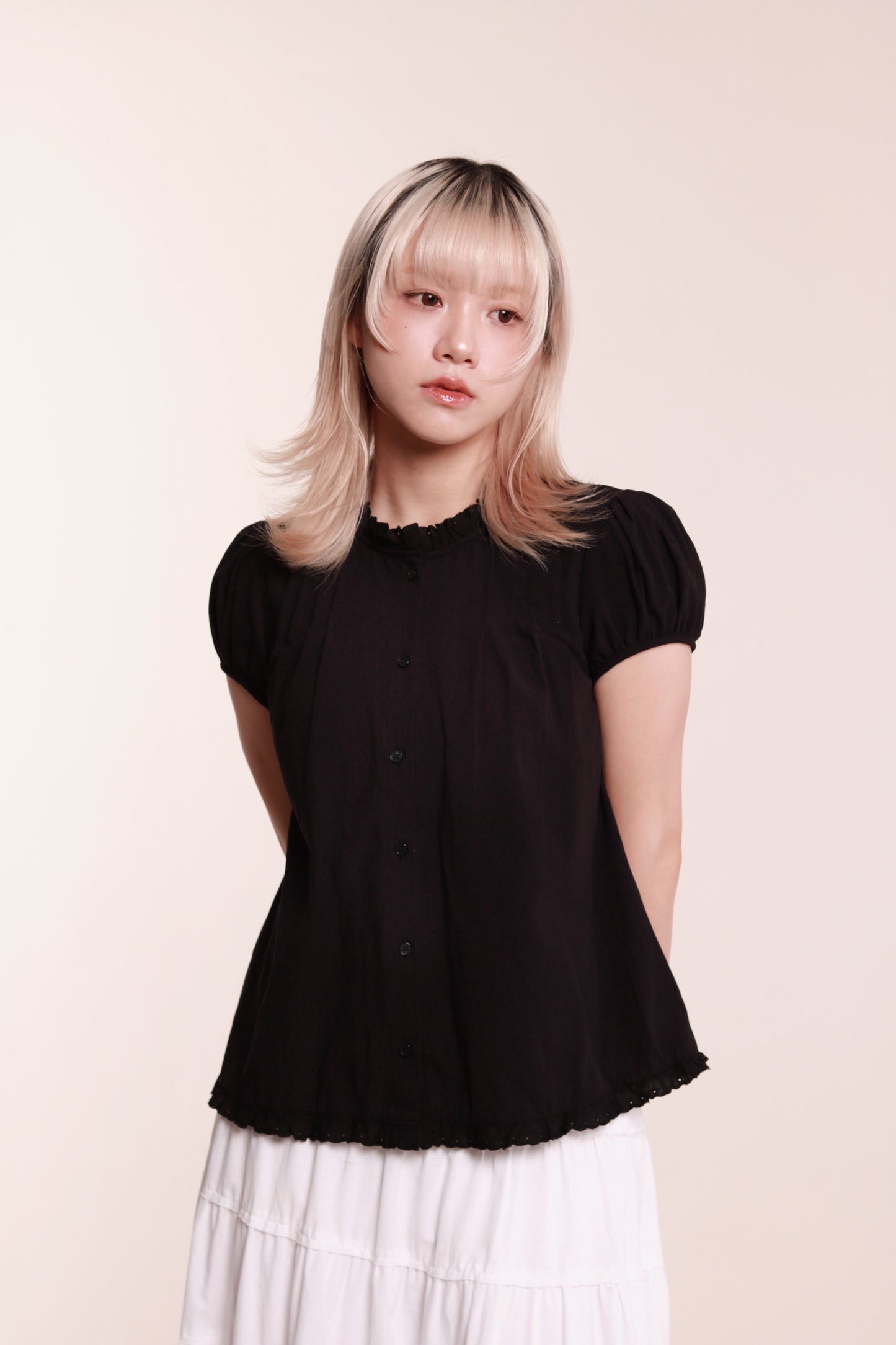 Puff Sleeve Blouse (Black)