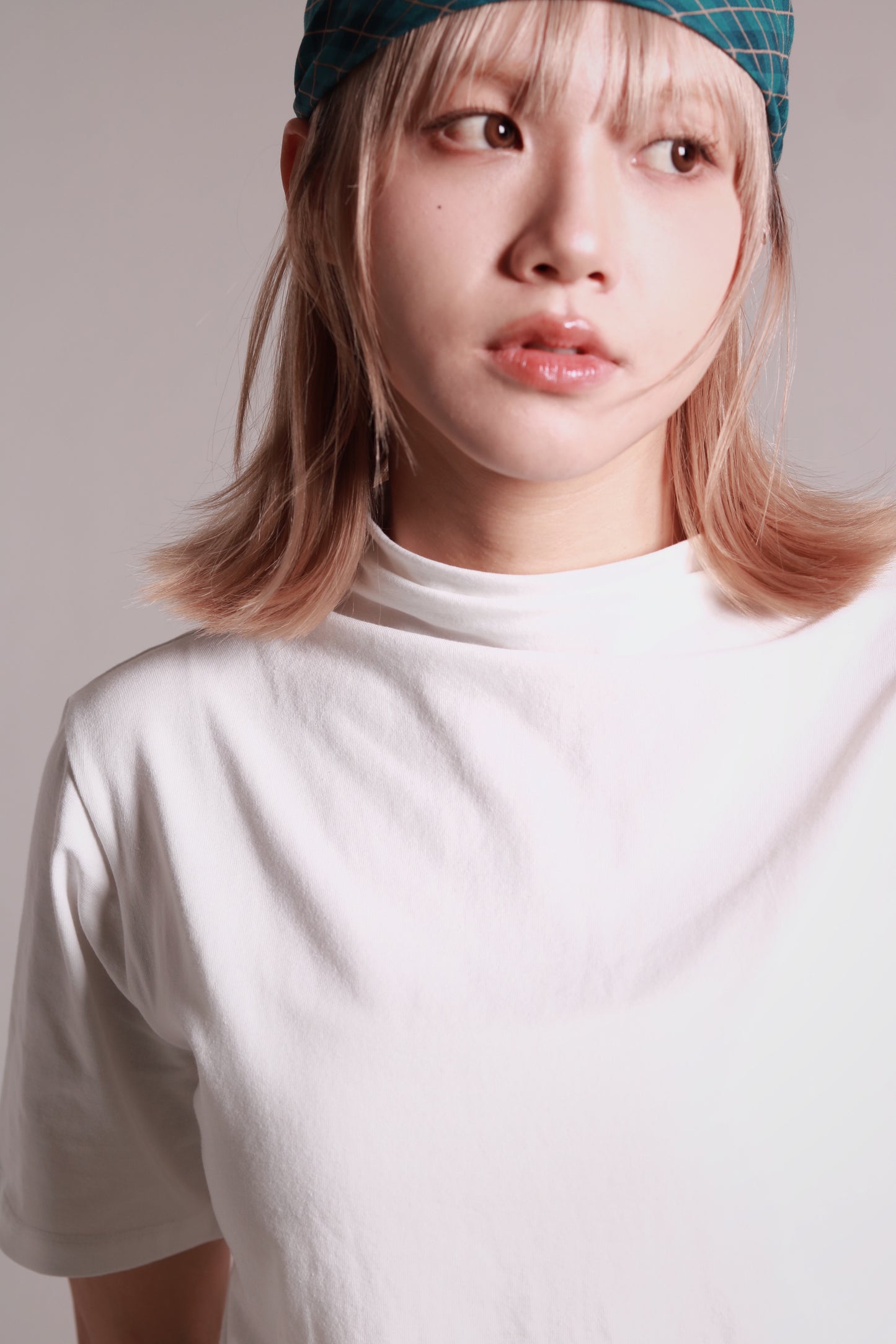 Mock Neck Tee (White)