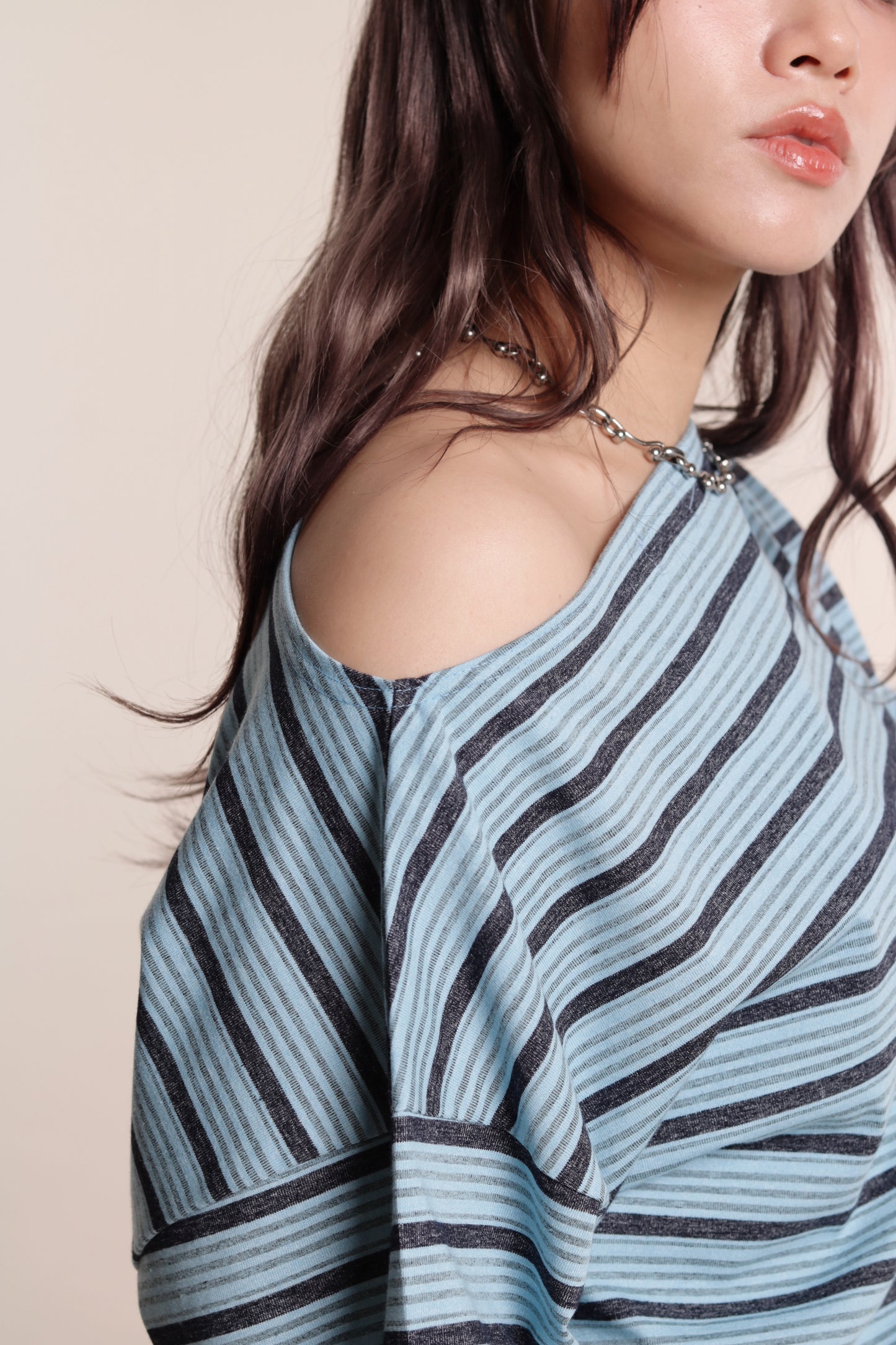 Oversized Stripe Top (Blue)