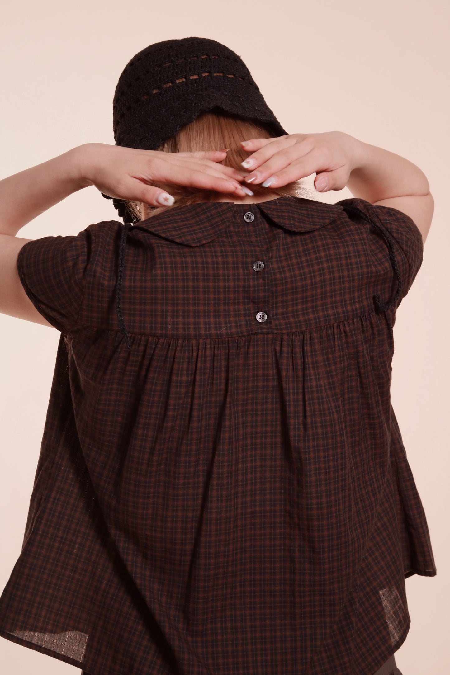 Doll Bow Blouse (Brown)