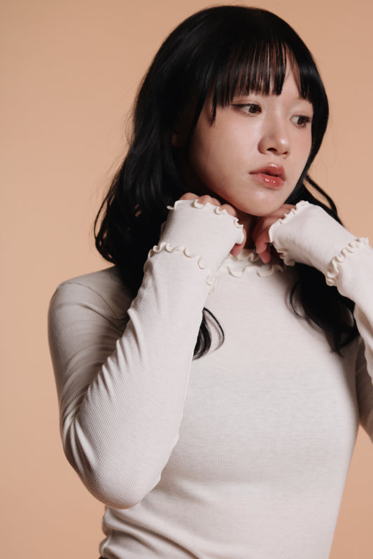 Double Ruffle Top (Ivory)