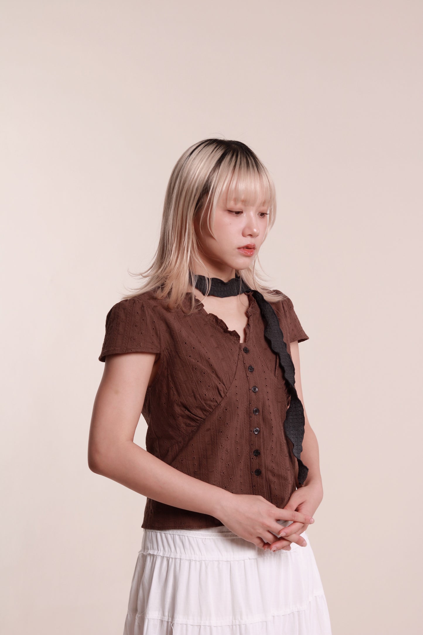 Lace Blouse (Brown)
