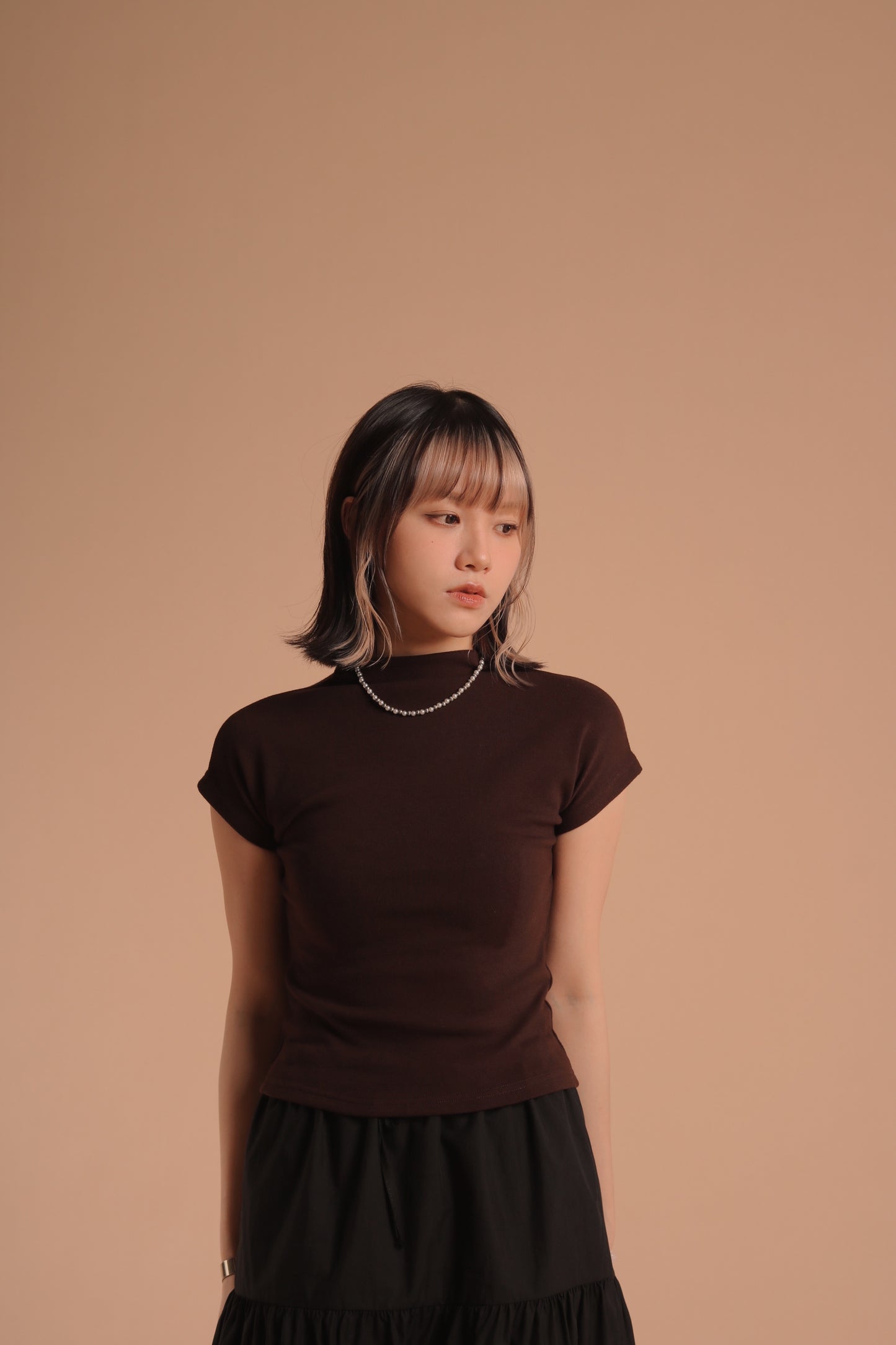 Cap Sleeve Tee (Brown)