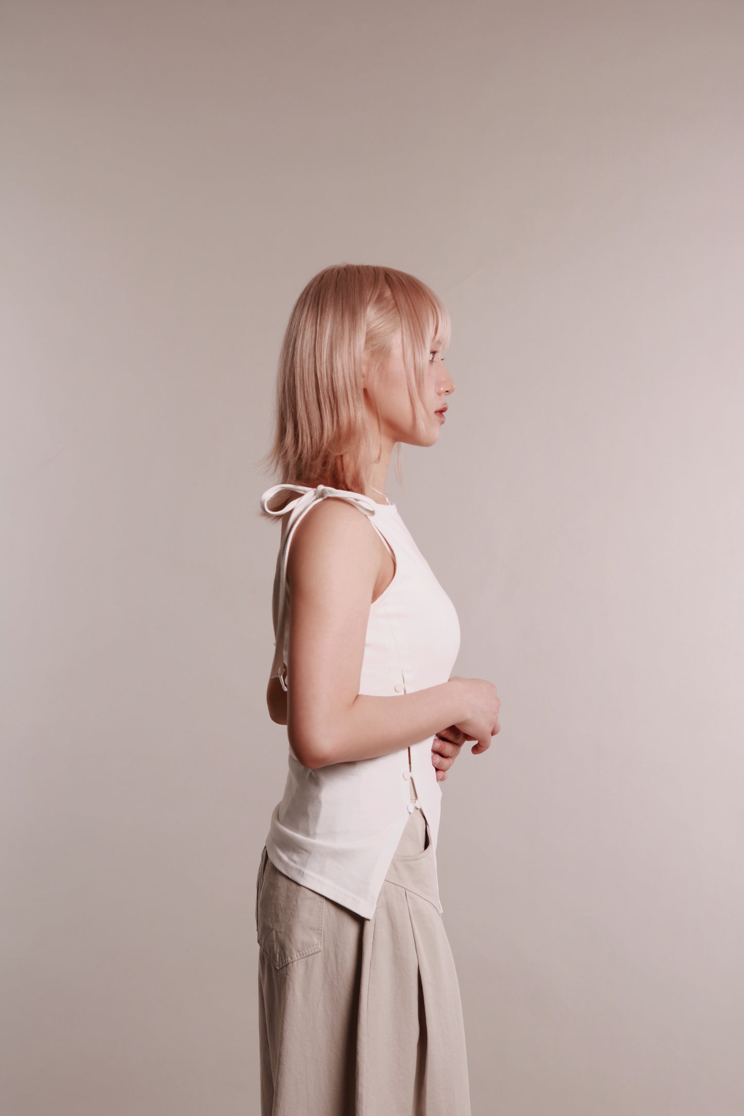 Side Cut Dance Top (White)