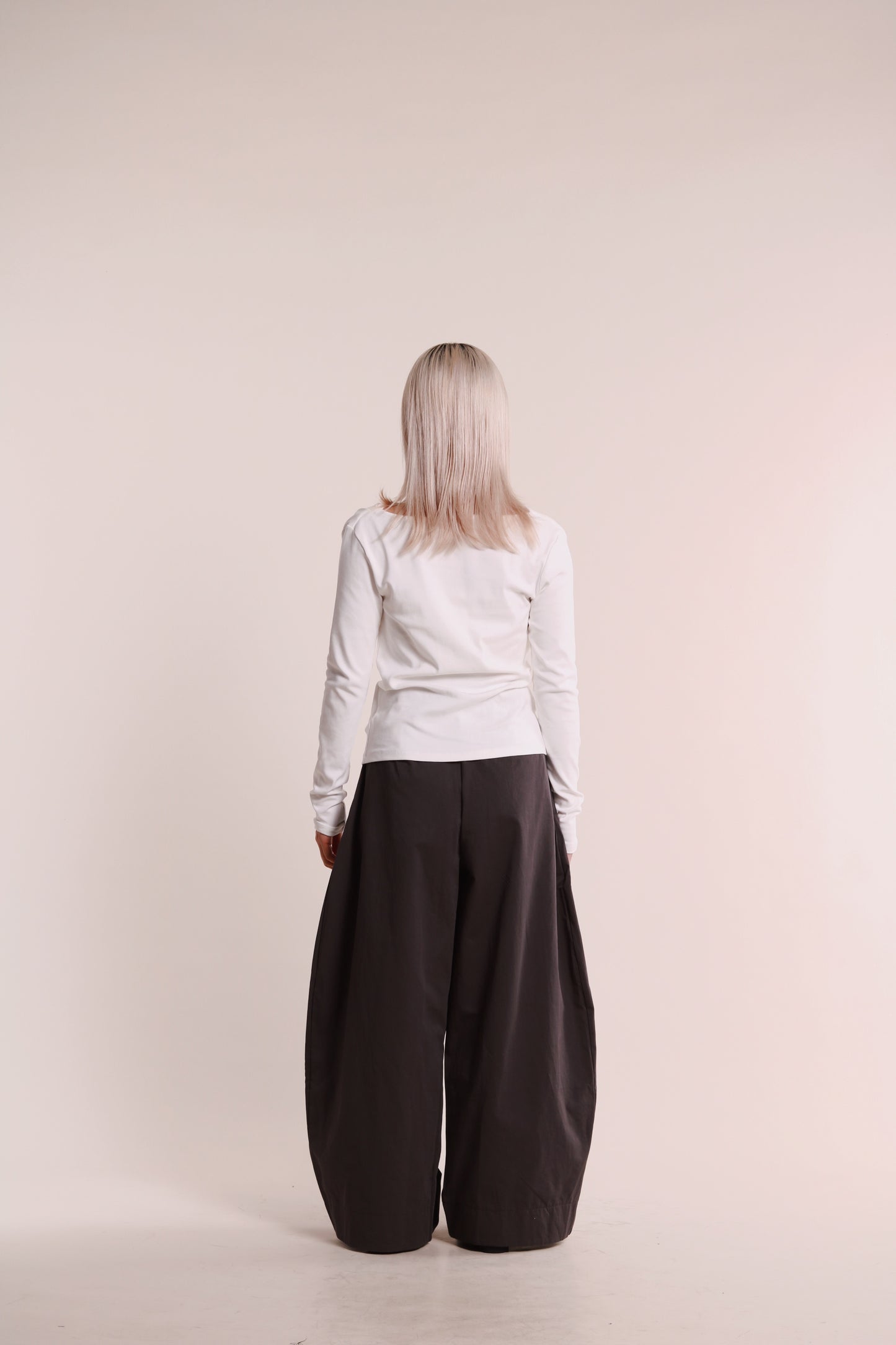 Gathered Long Tee (White)