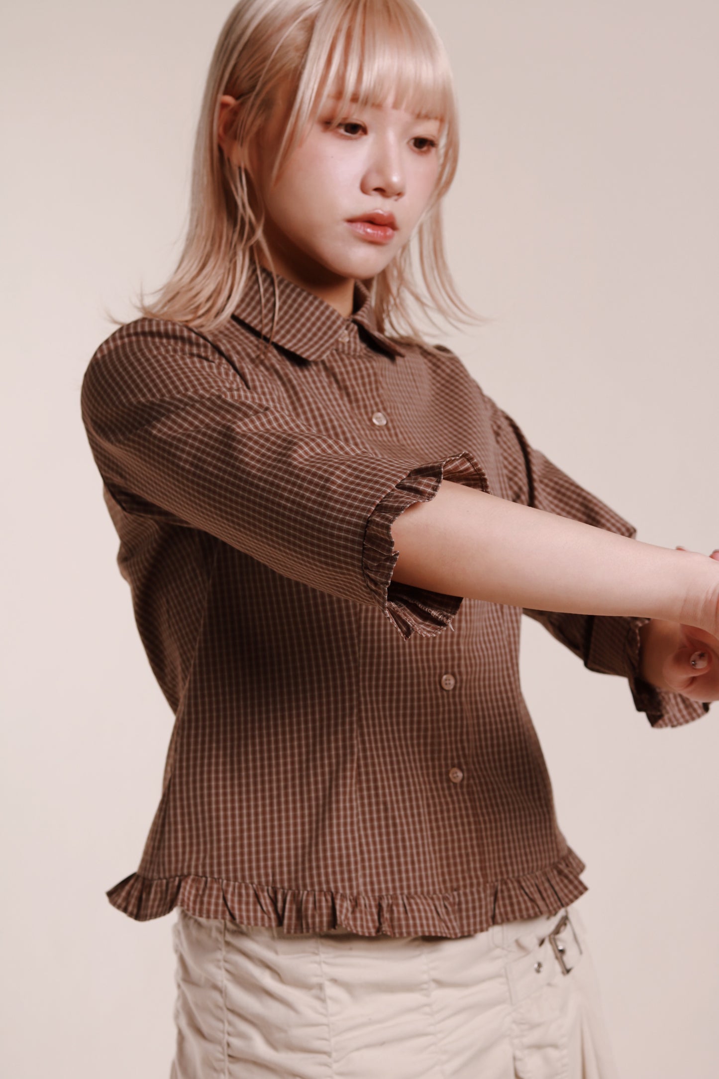 Autumn Ruffle Shirt (Brown)