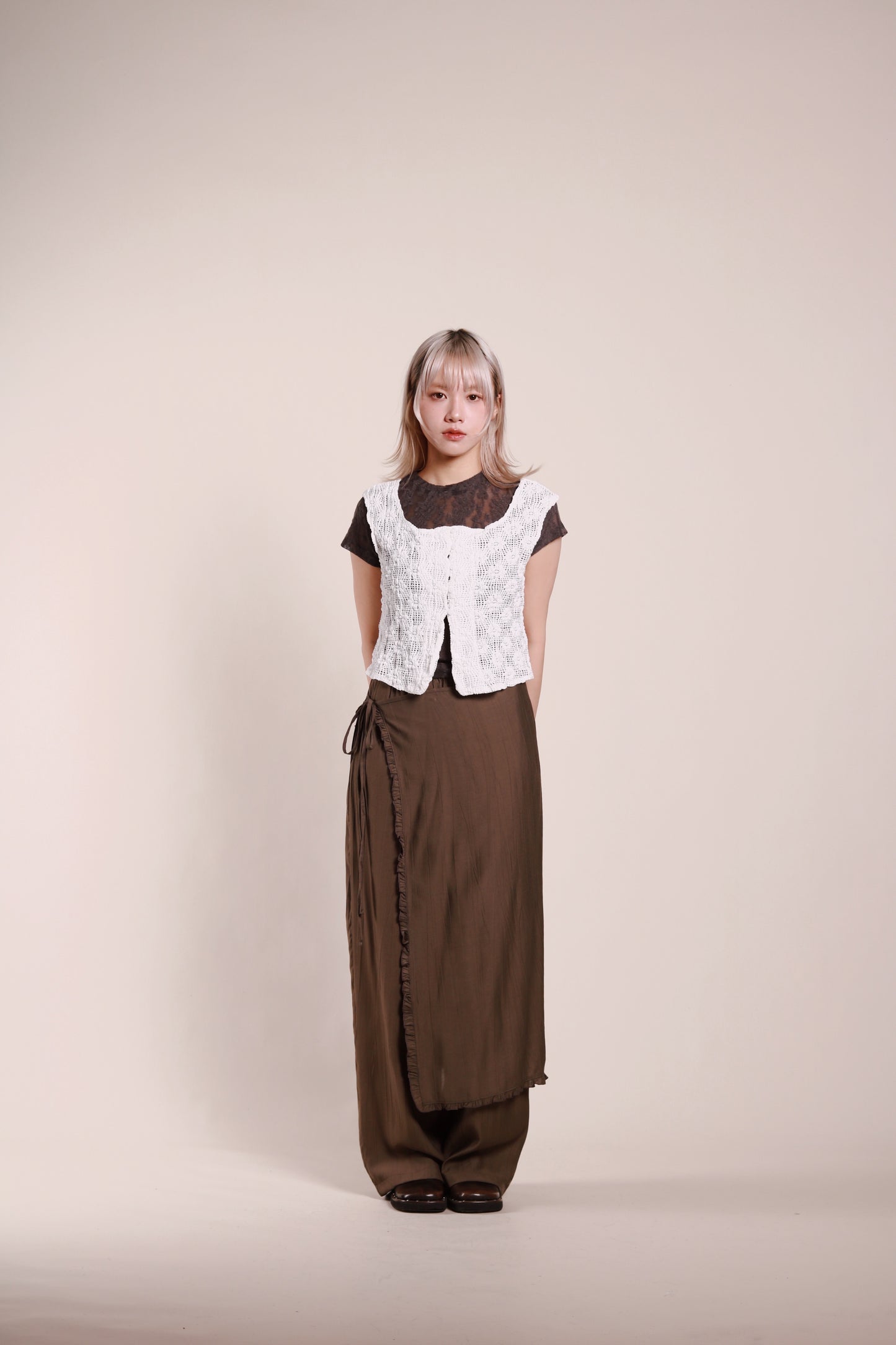 Mesh Flower Top (Charcoal)