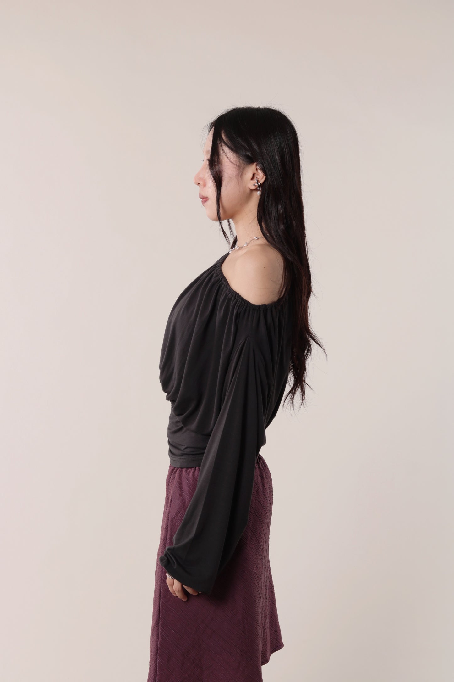 Luna Gathered Top (Black)