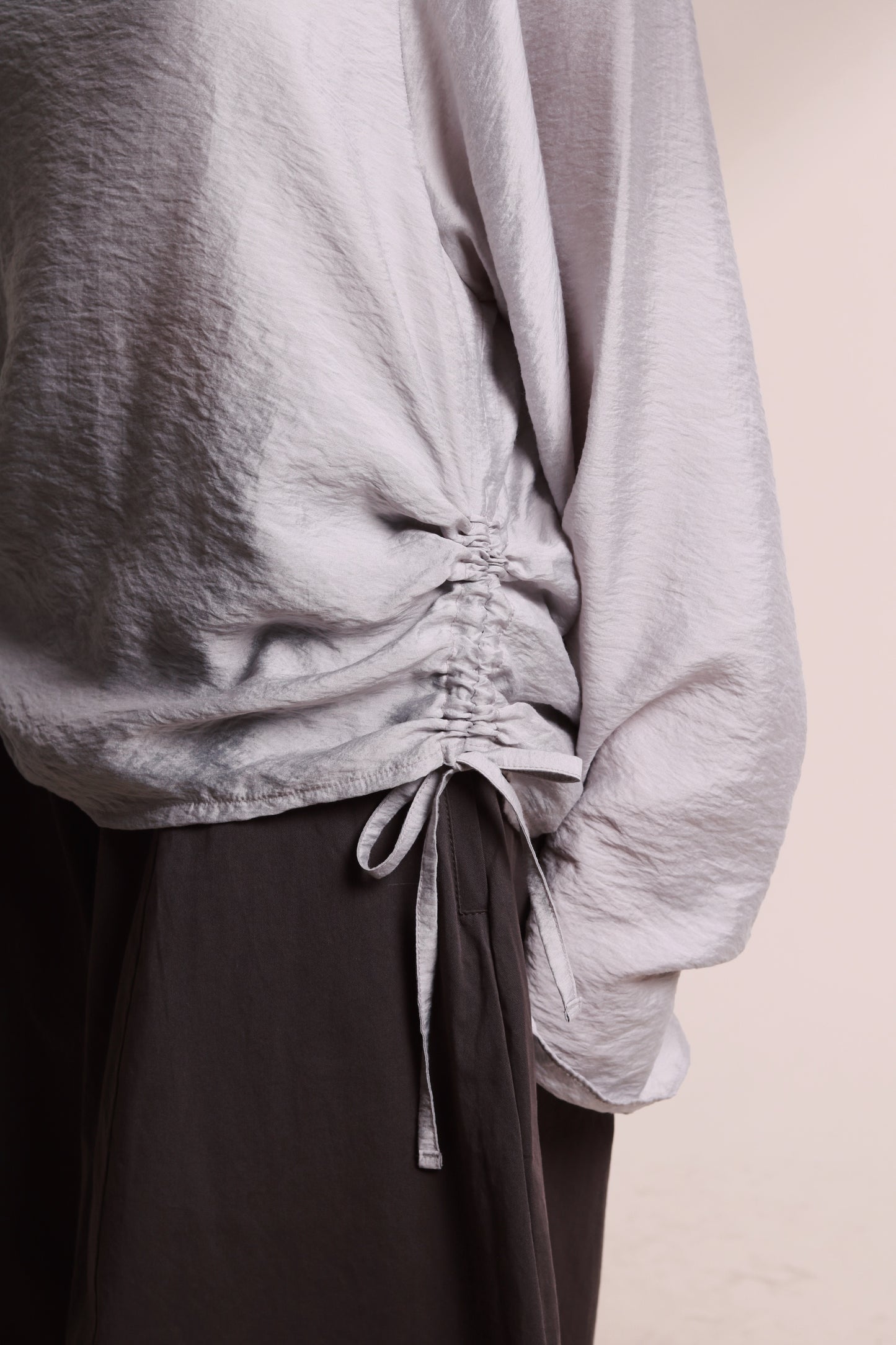 Doll Gathered Blouse (Grey Blue)