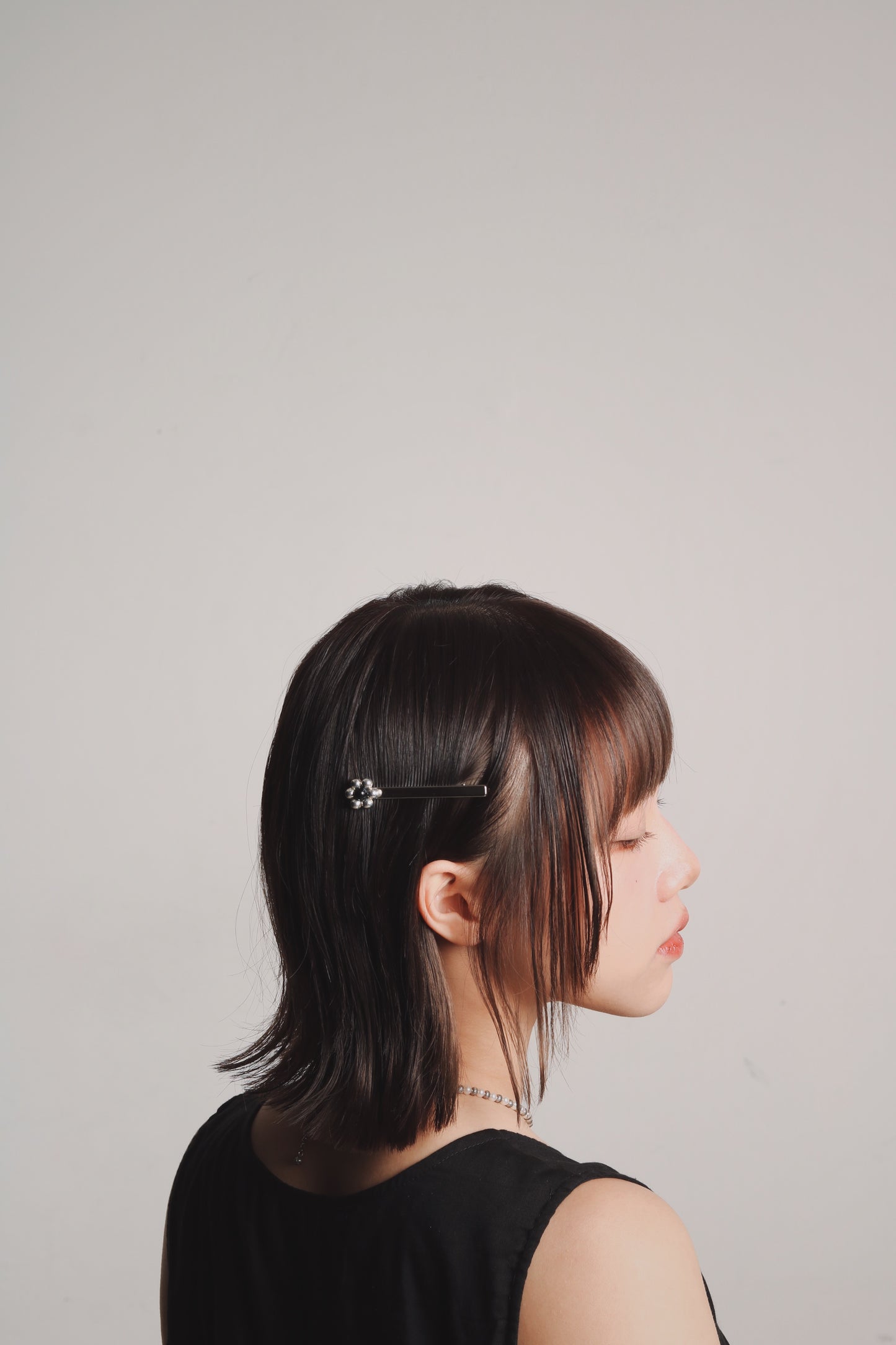 Flower Hair Pin Set (Black/Silver)