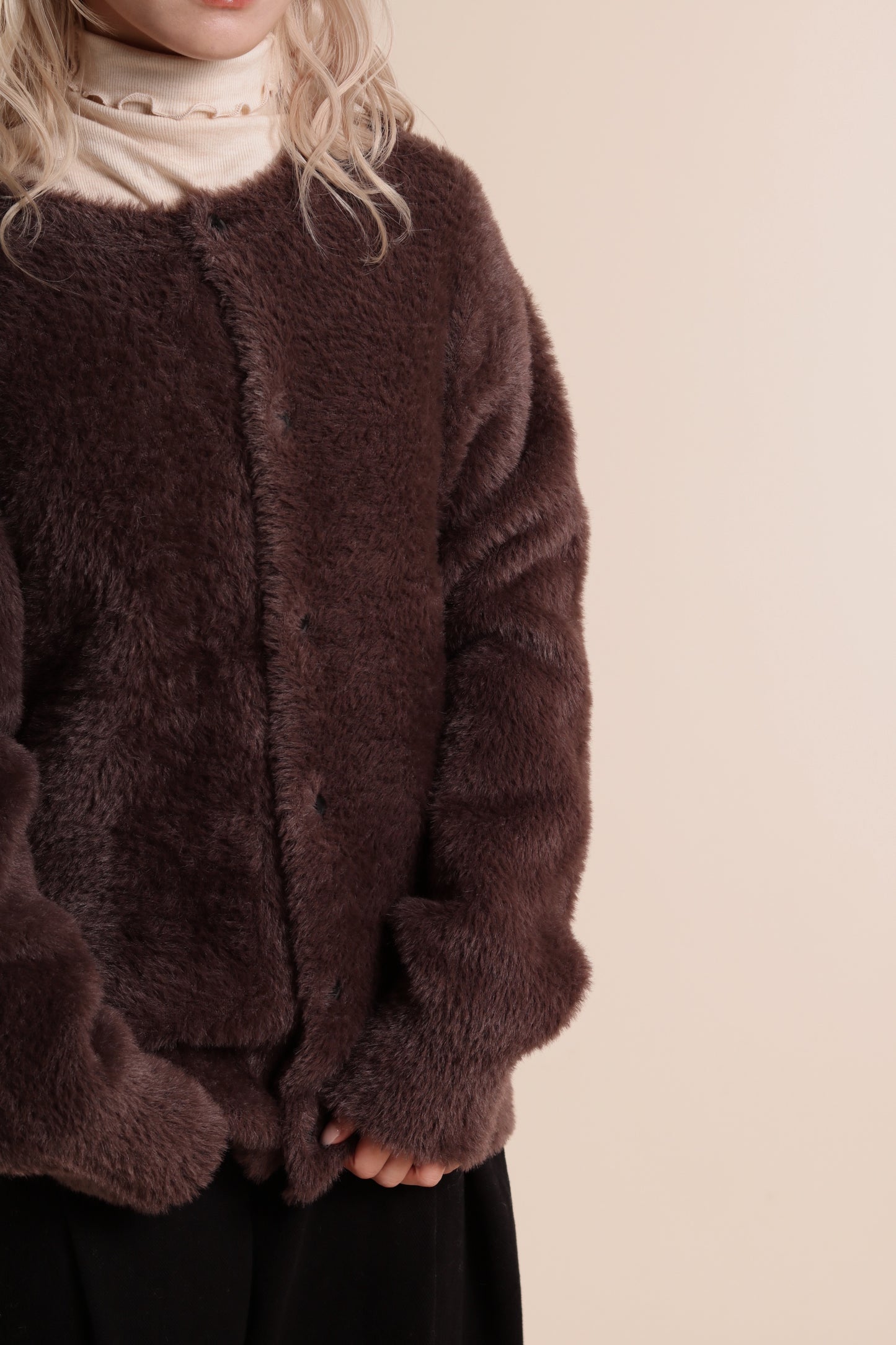 Fluffy Cardigan (Brown)