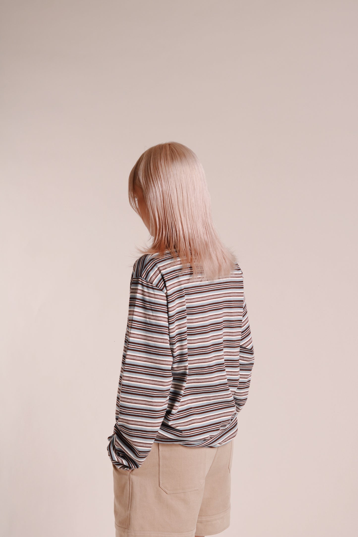 Striped Polo Top (Blue)