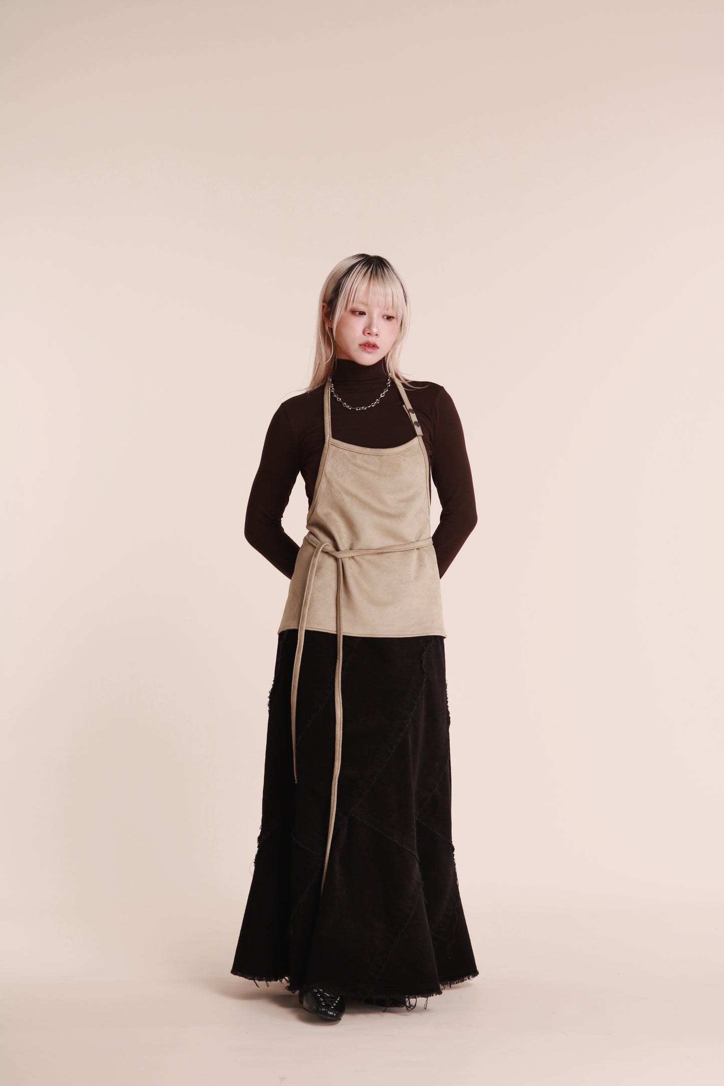 Frayed Mermaid Skirt (Black)