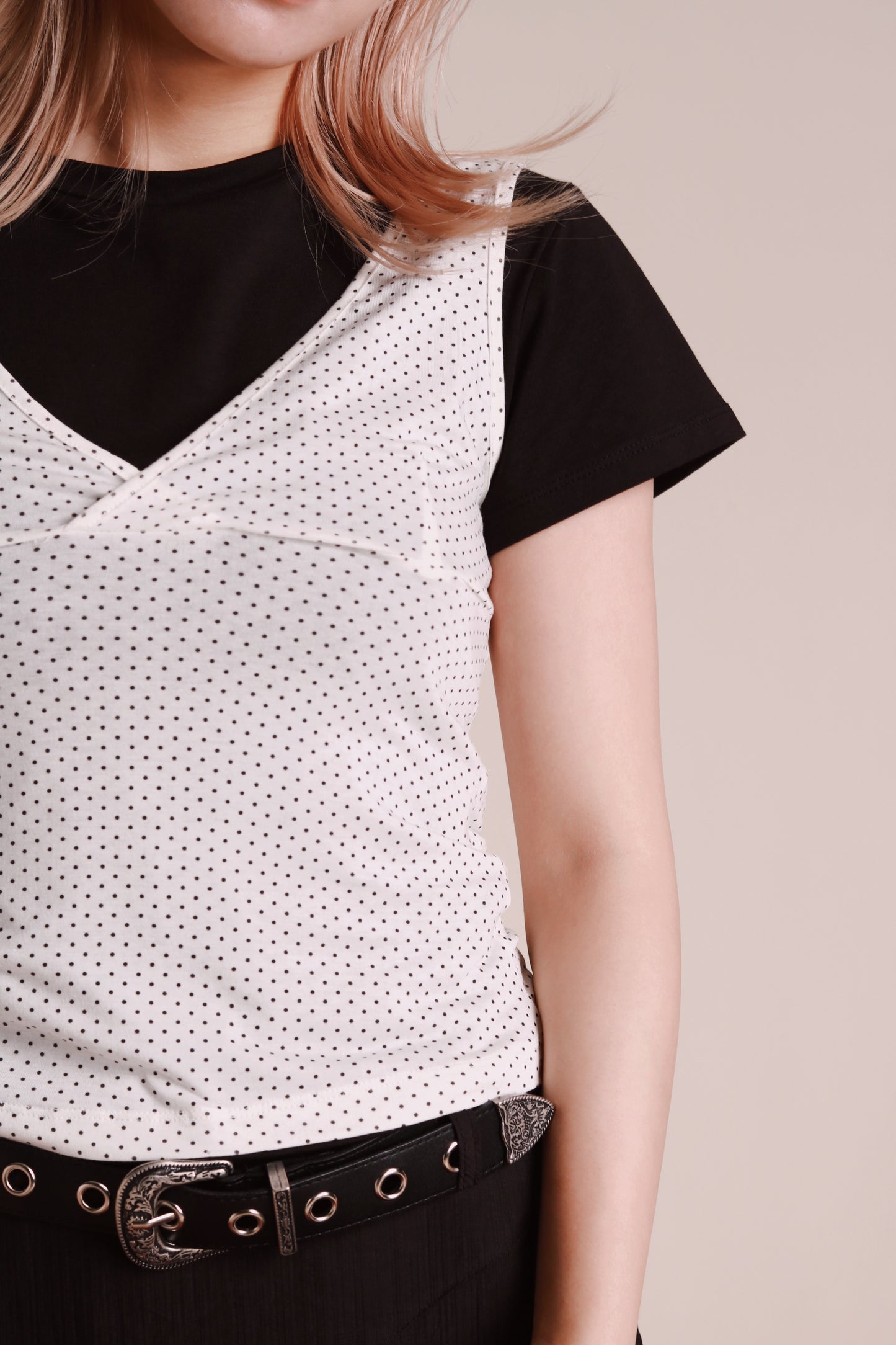Dot Dot Sleeveless Top (White)