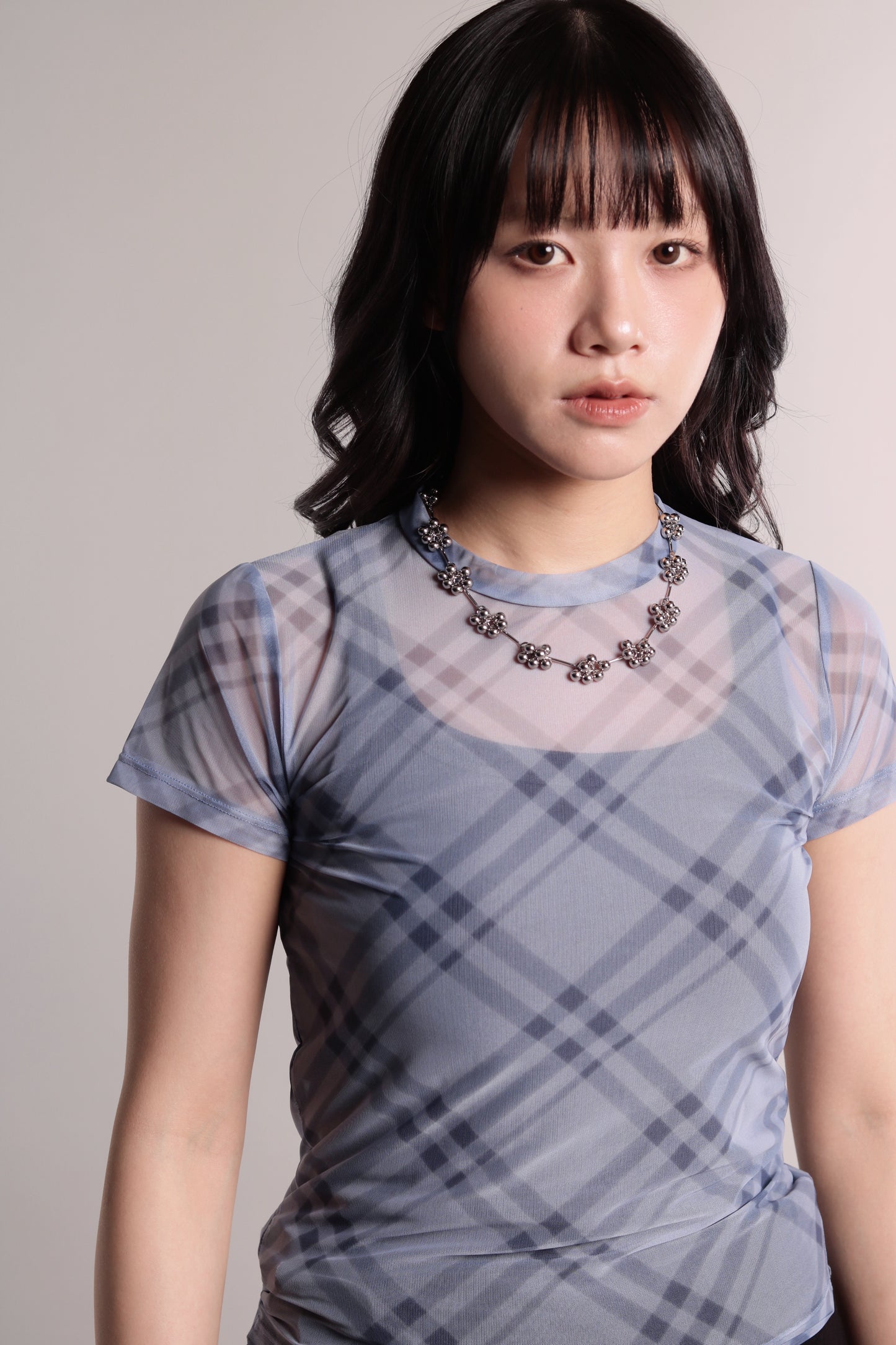Checker Mesh Tee (Blue)
