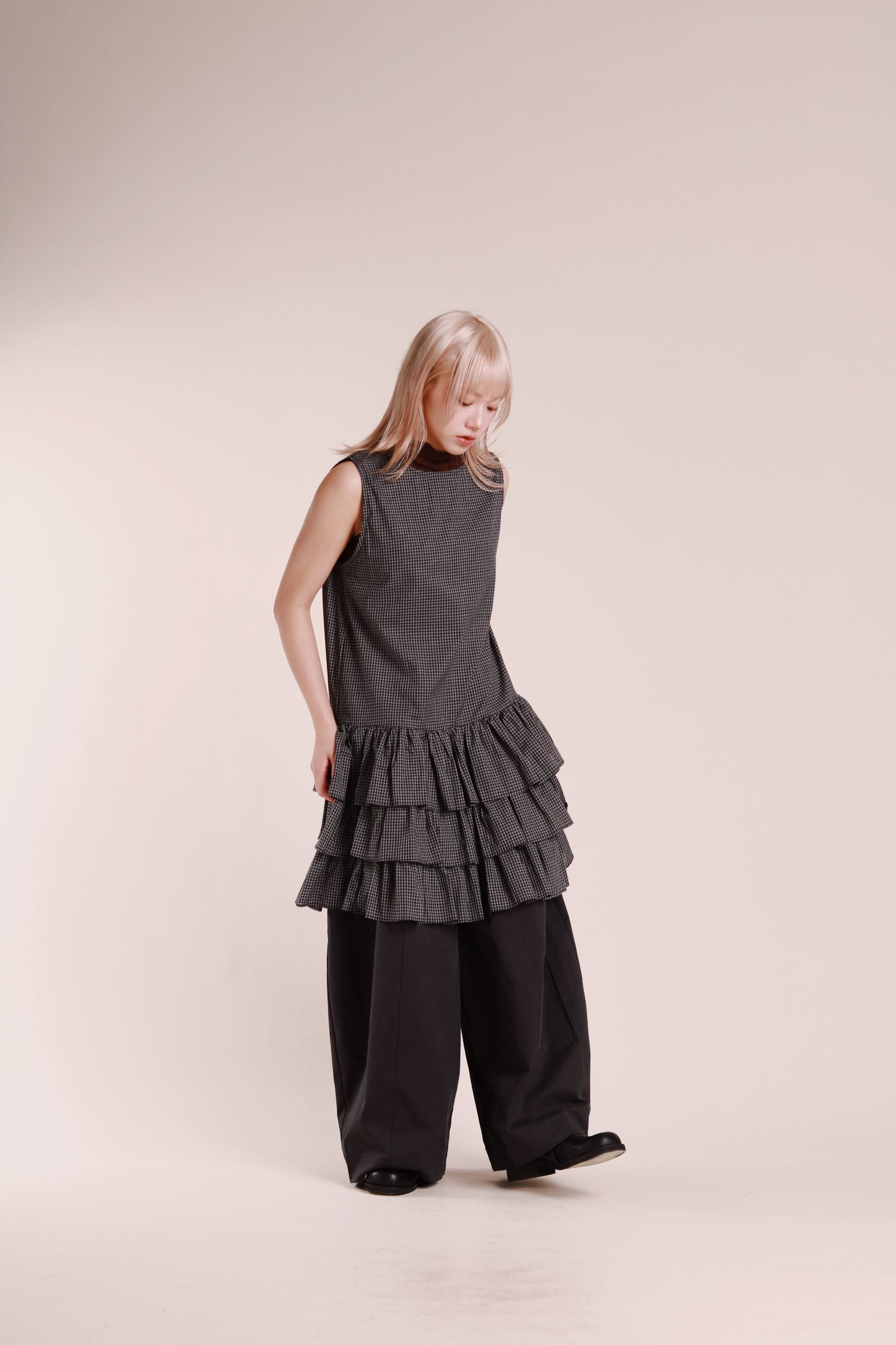 Layered Ruffle Dress (Black)