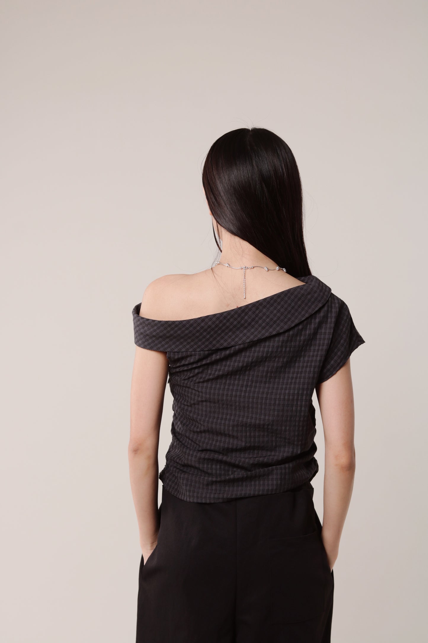 Checkered Devon Top (Black)