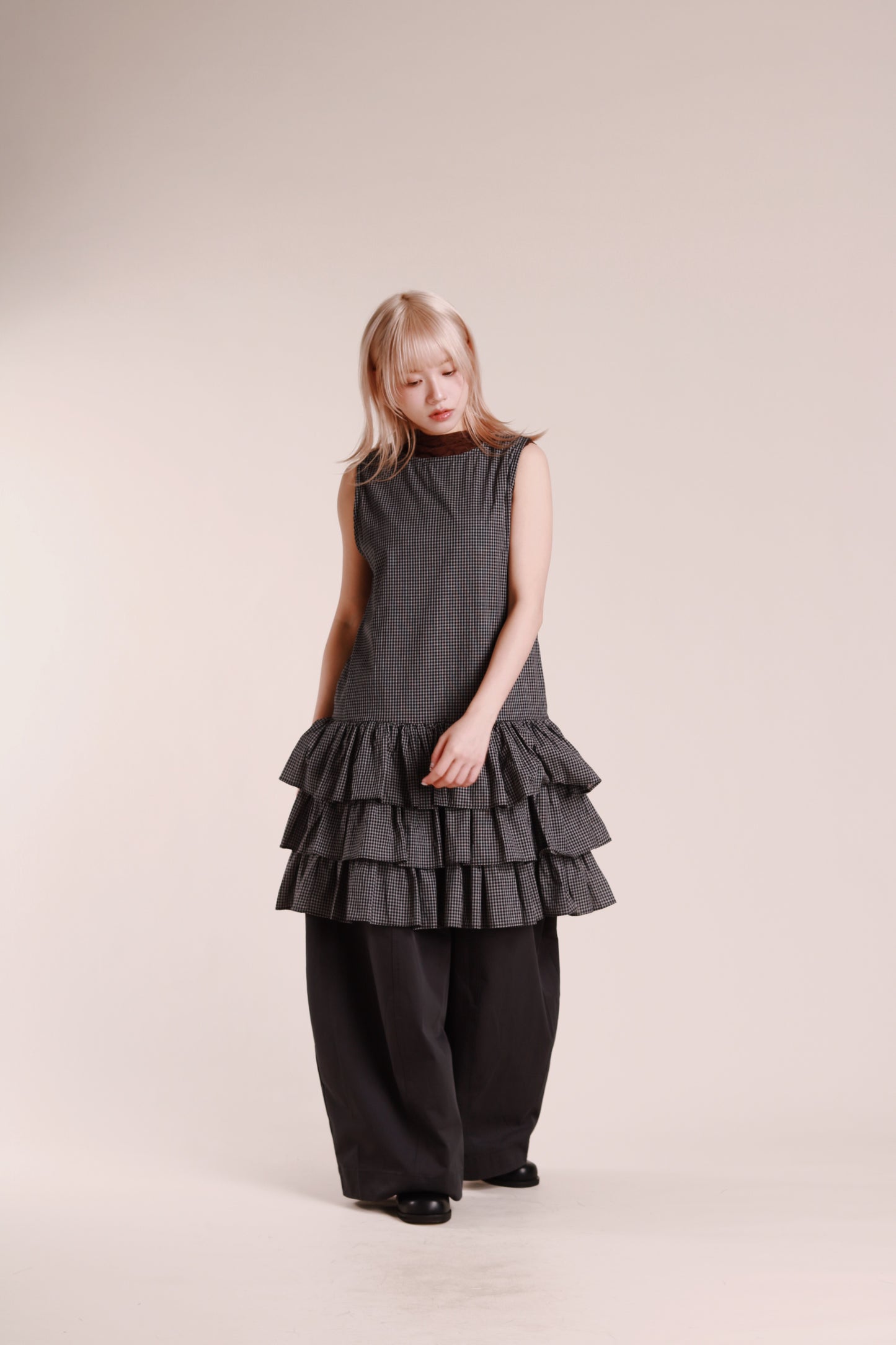 Layered Ruffle Dress (Black)