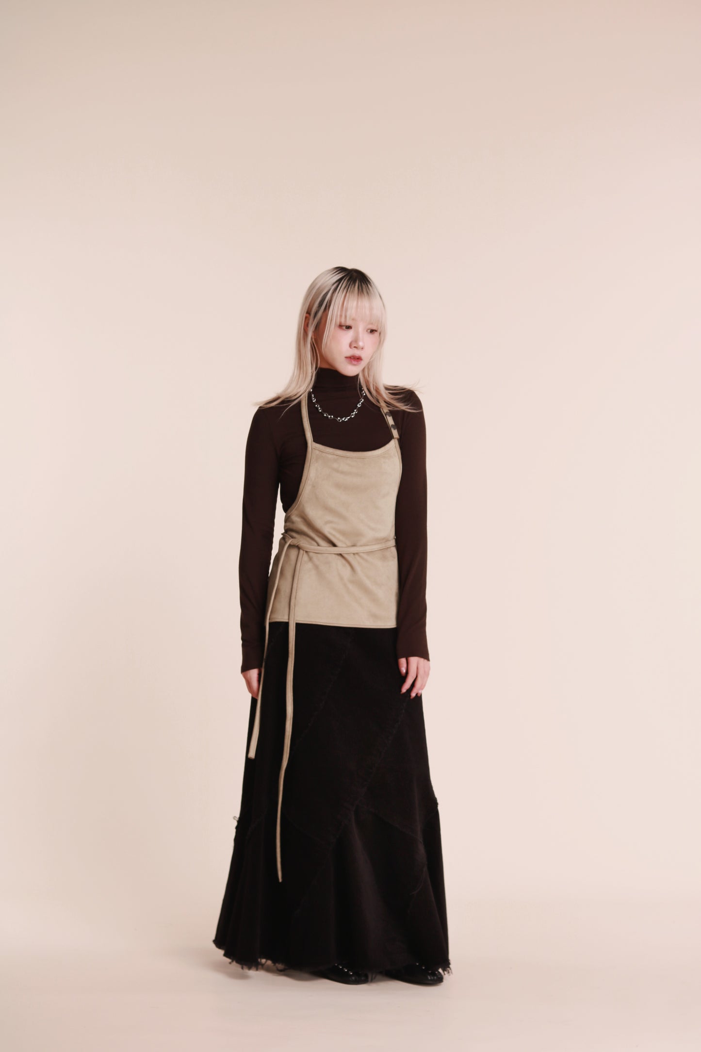 Frayed Mermaid Skirt (Black)