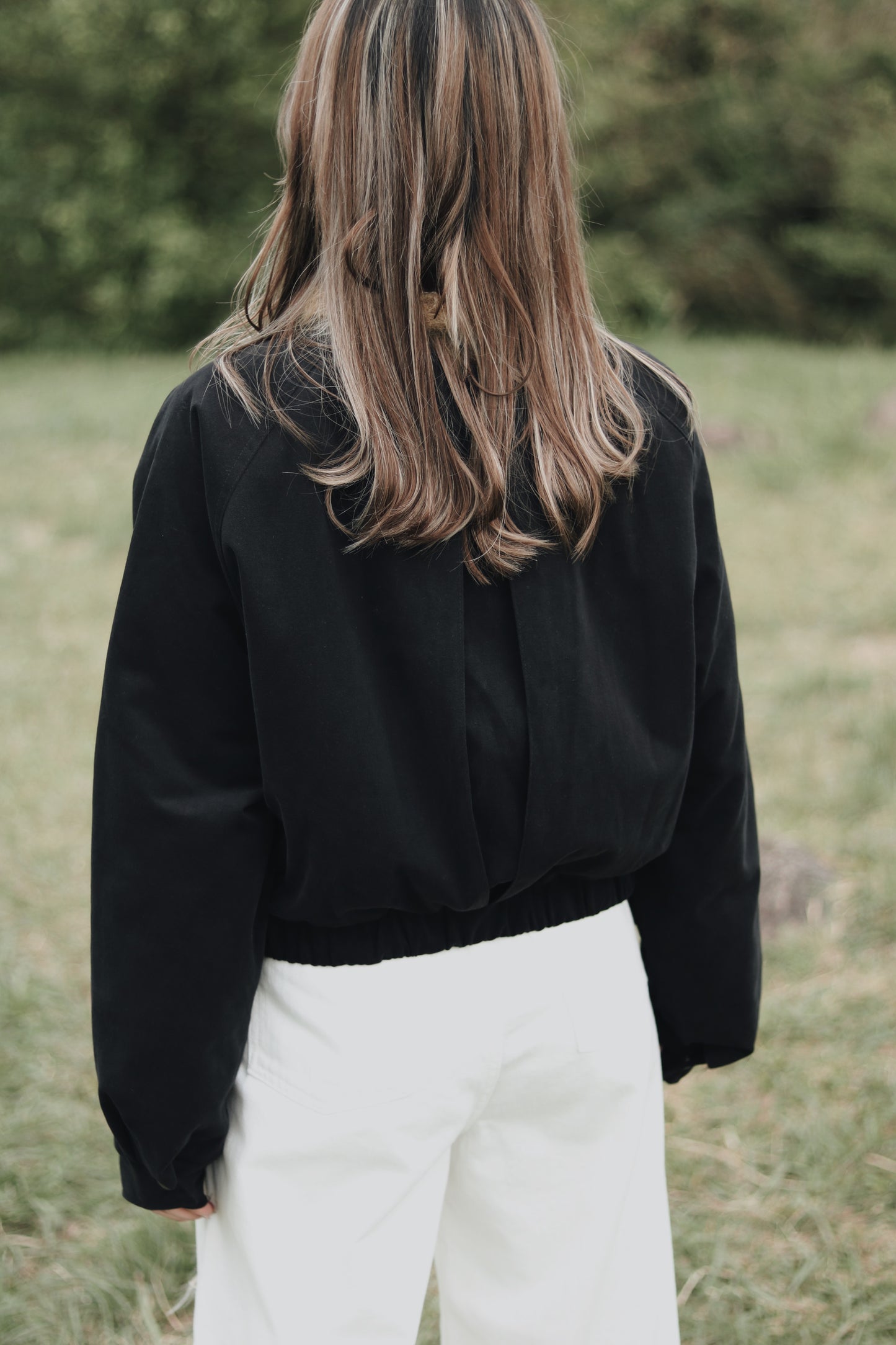 Cropped Blouson Jacket (Black)
