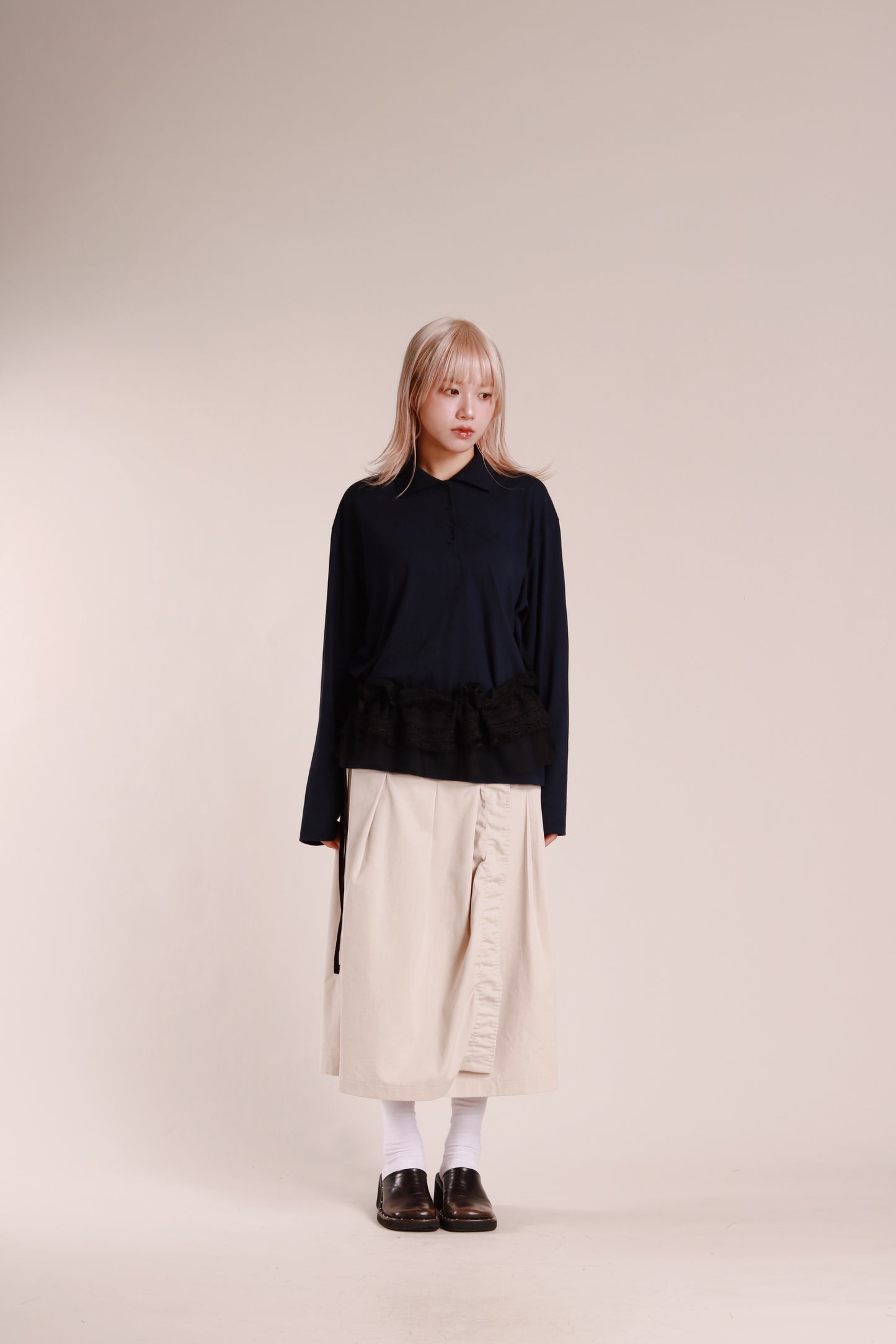 Doll Buckle Skirt (Beige)