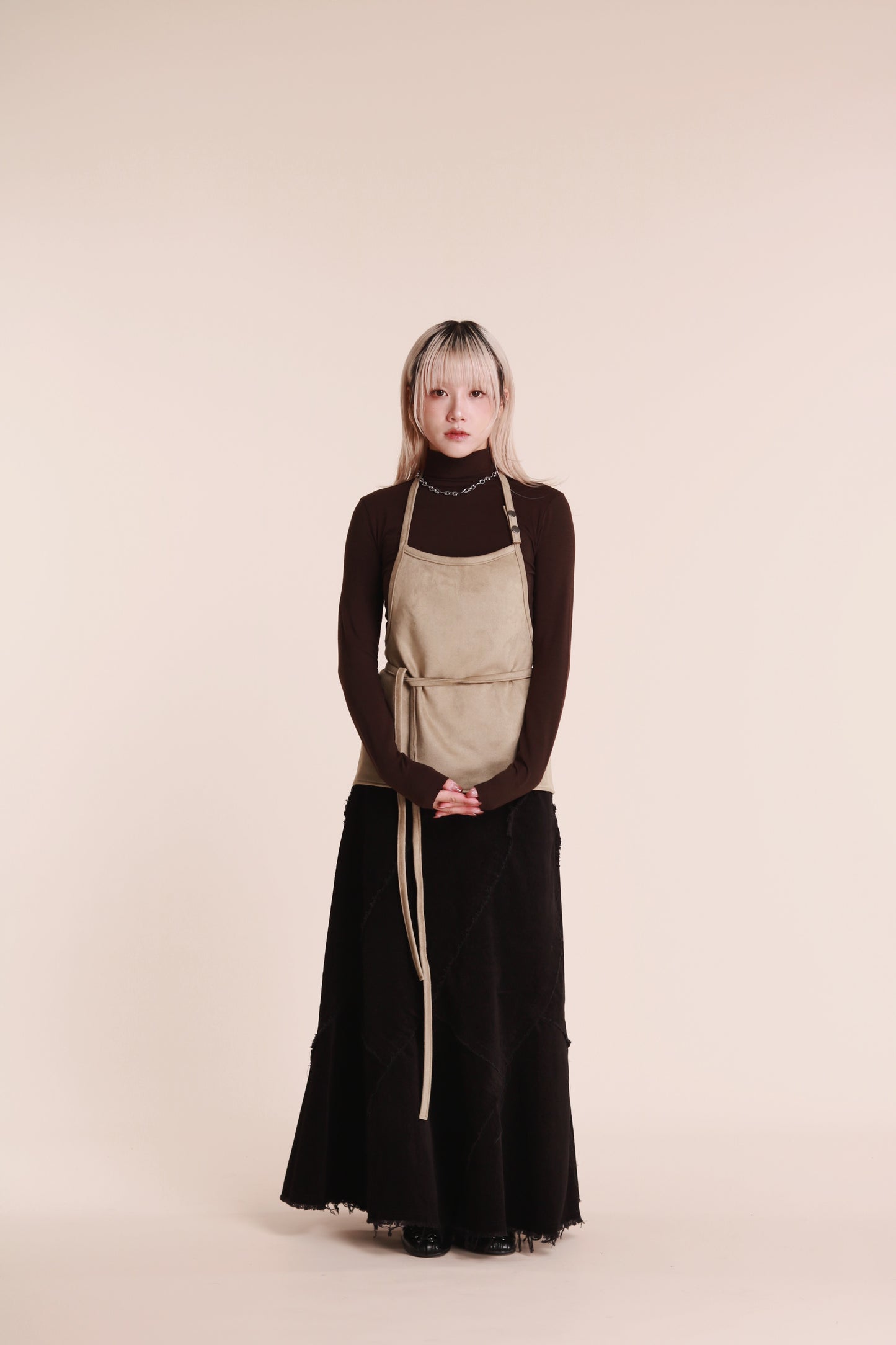 Frayed Mermaid Skirt (Black)