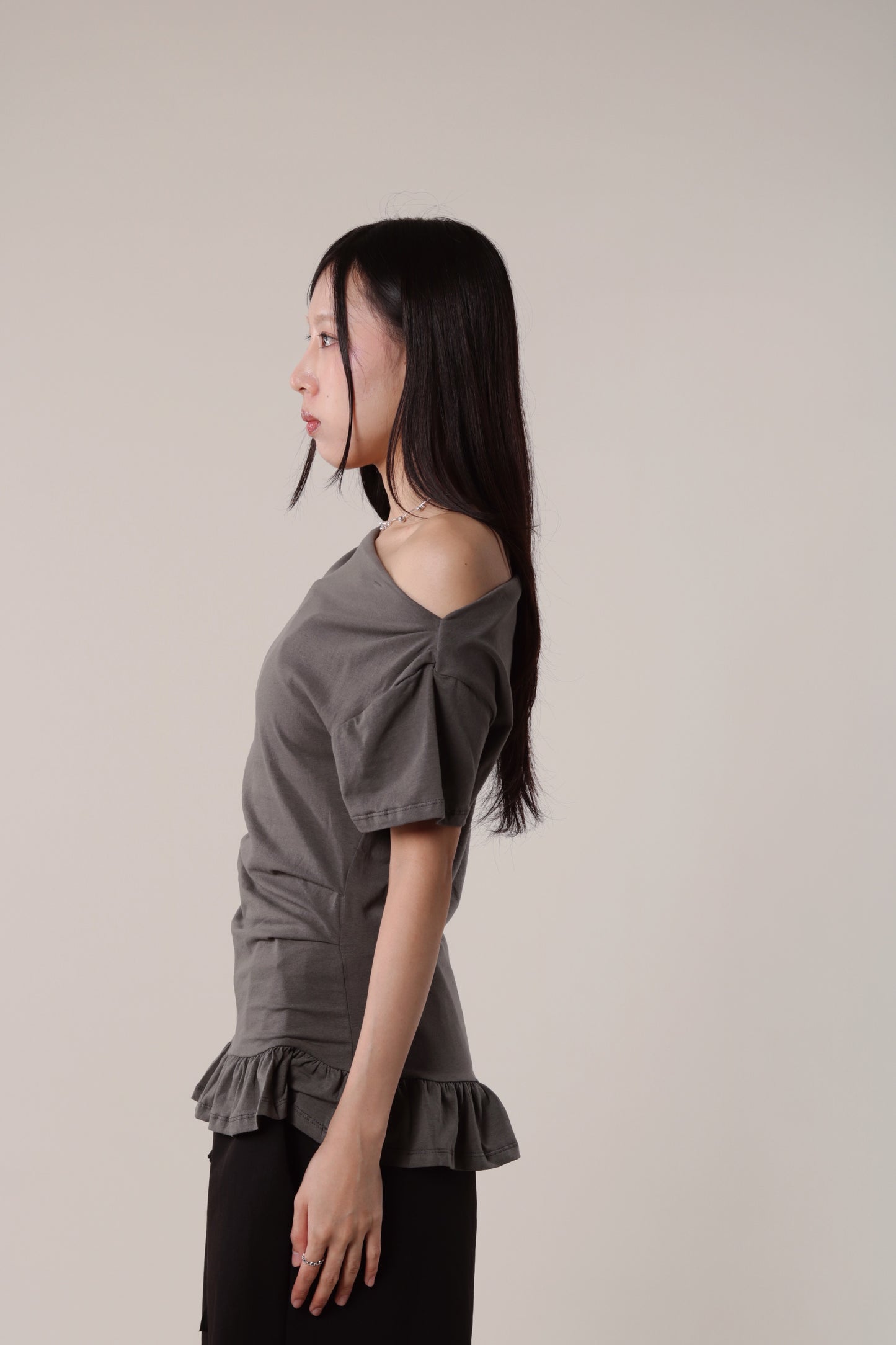 Ruffle Top (Charcoal)