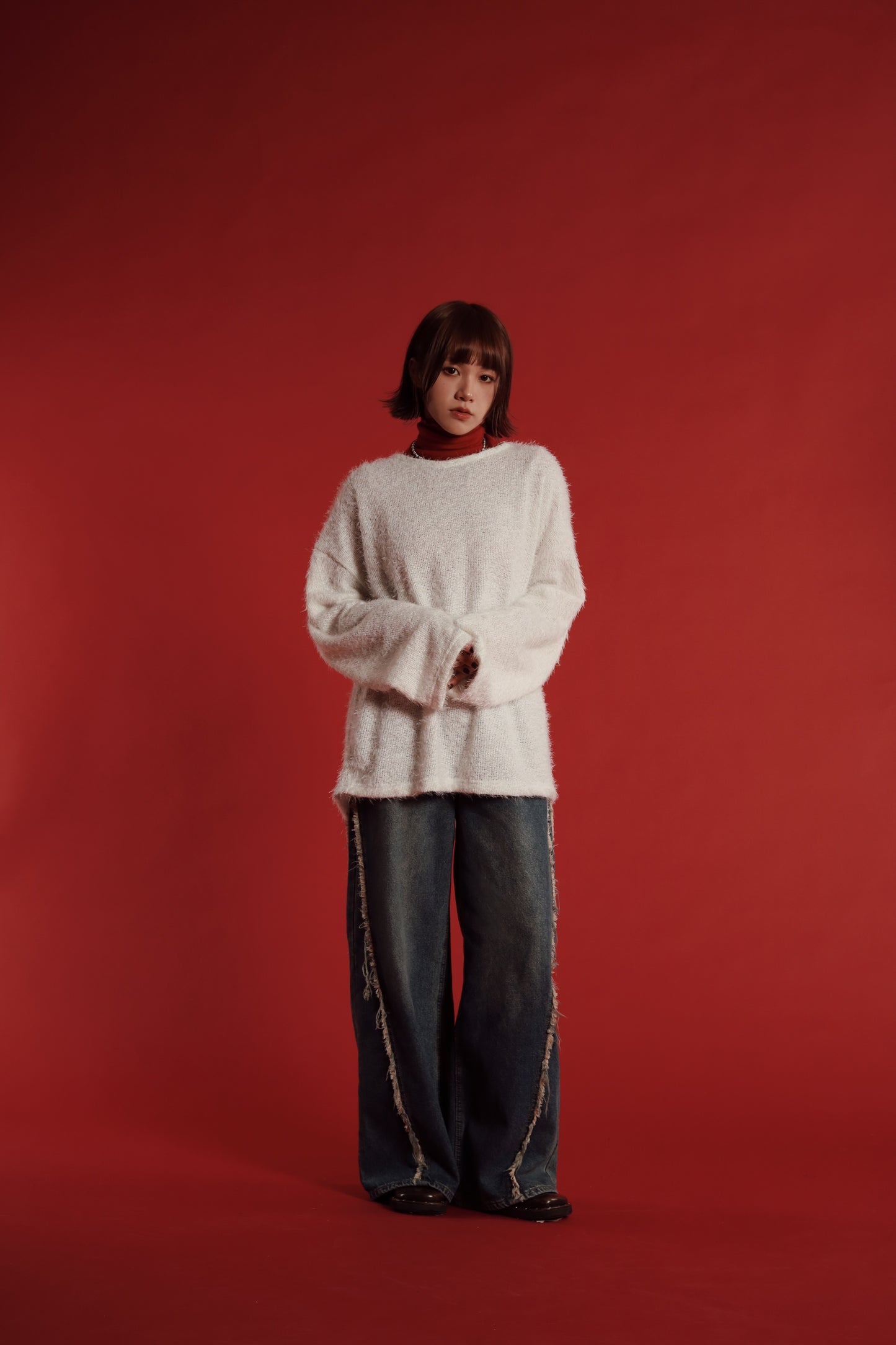 Fluffy Oversize Top (White)