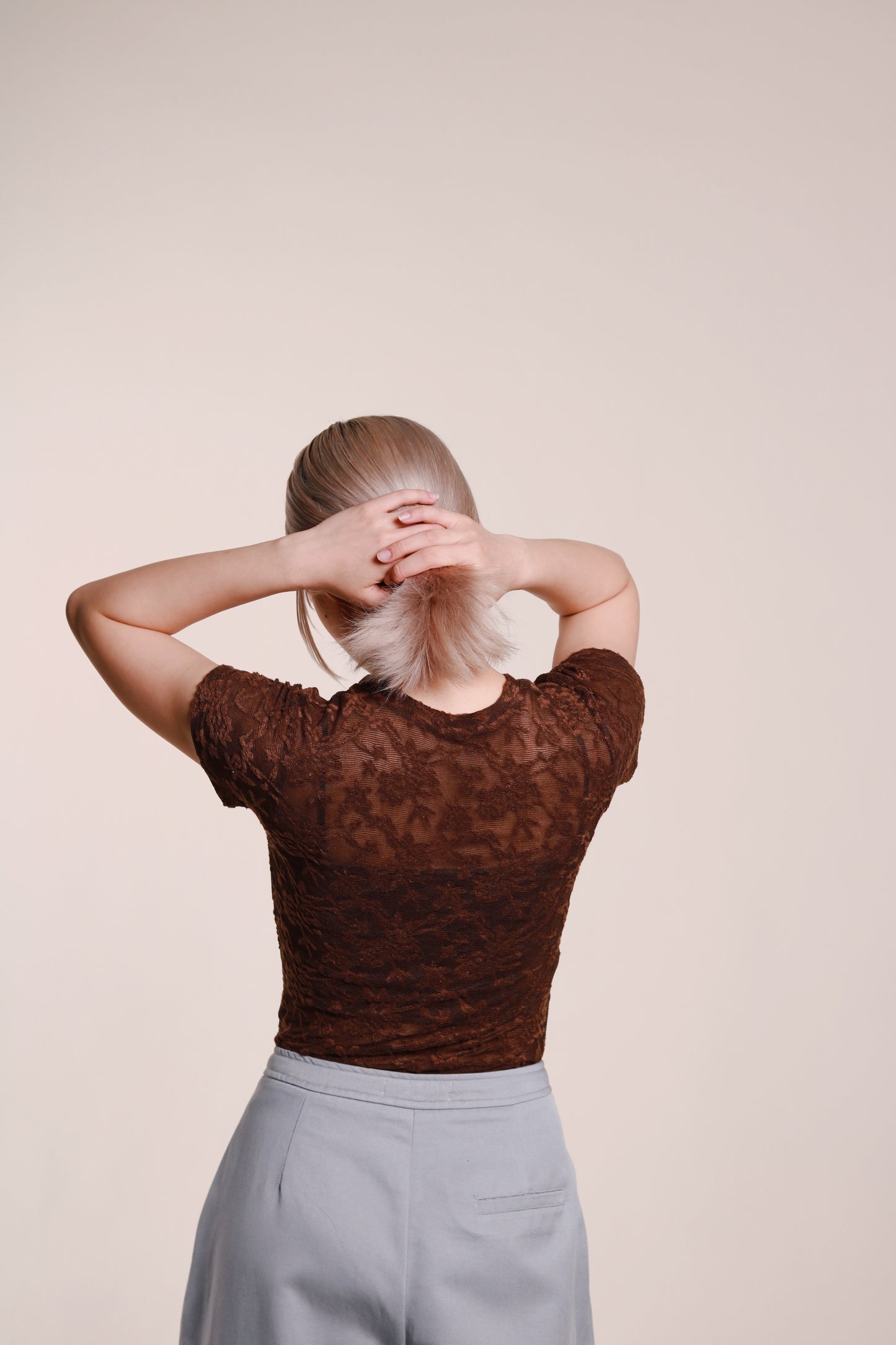Mesh Flower Top (Brown)