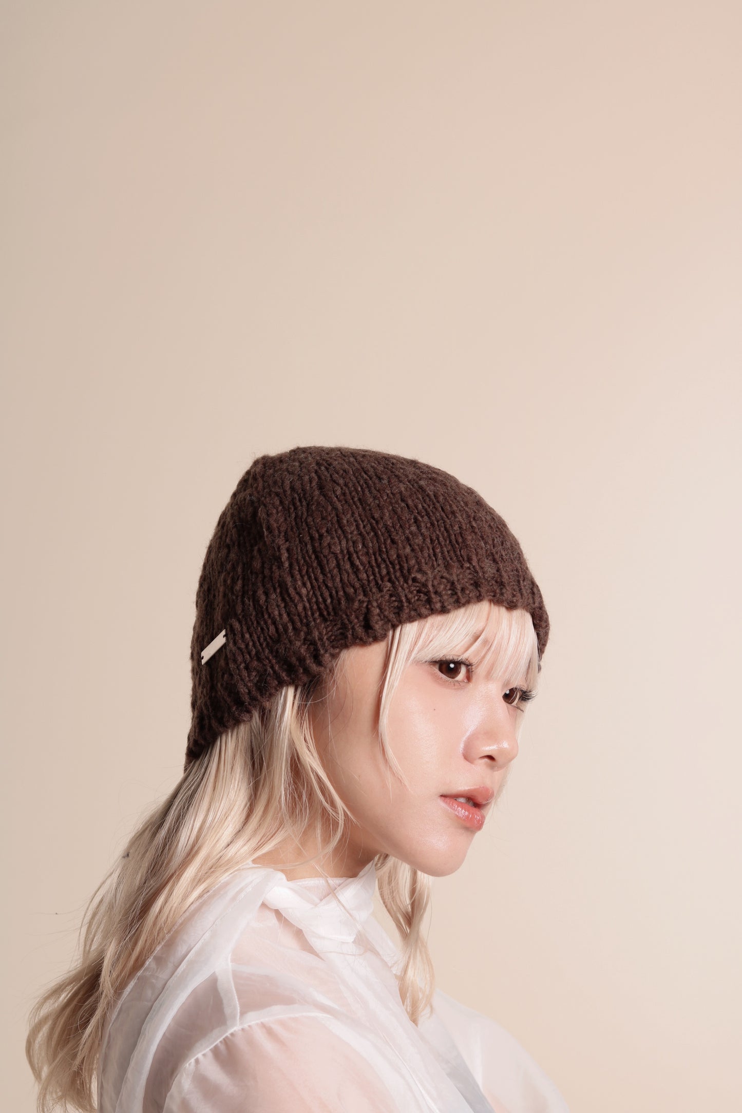 Knit Beanie (Brown)