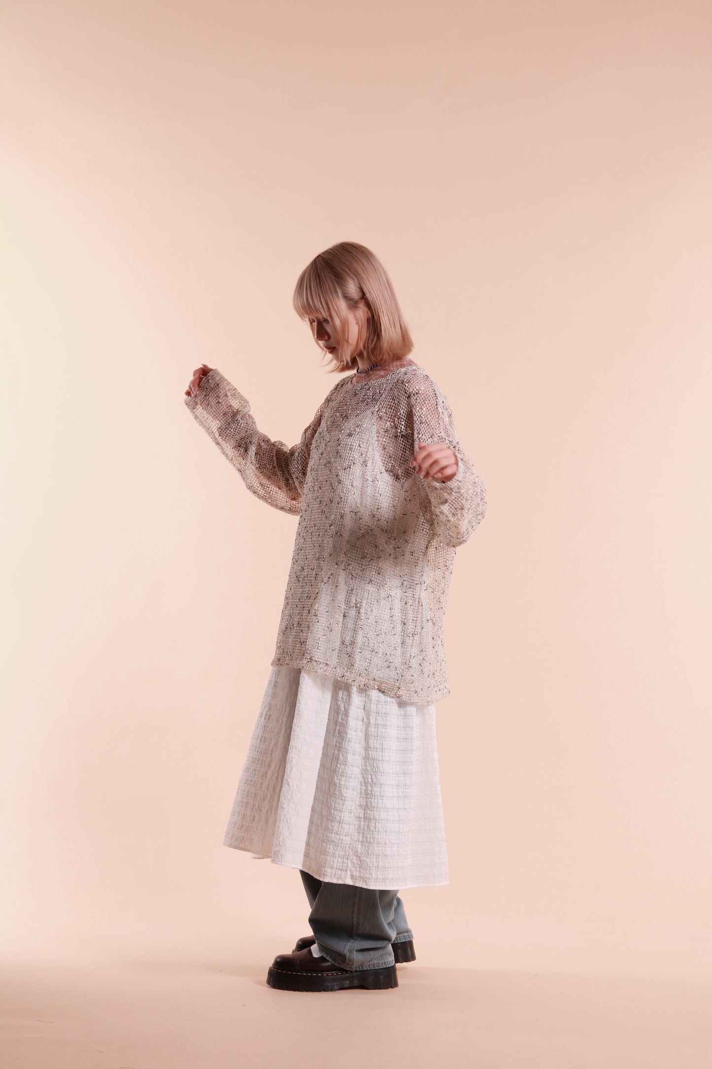 Oversized Net Top (Ivory)