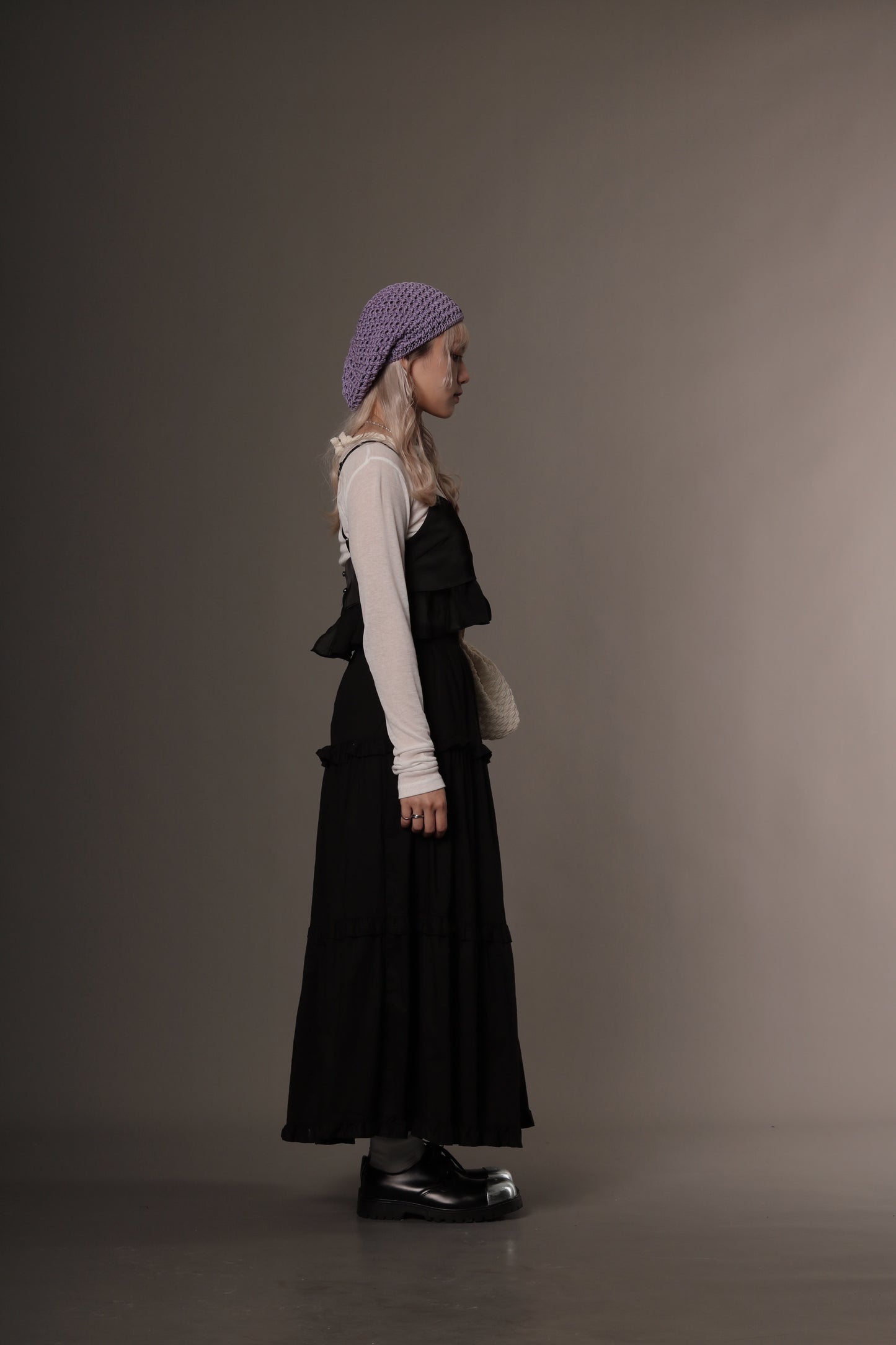 Satin Ruffle Top (Black)