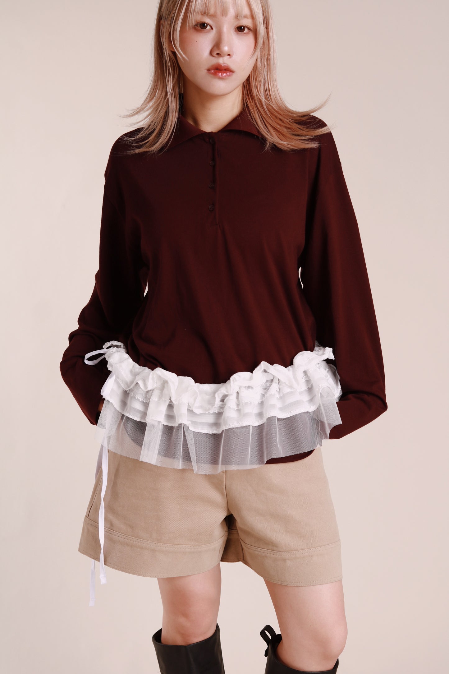 Autumn Polo Top (Wine)