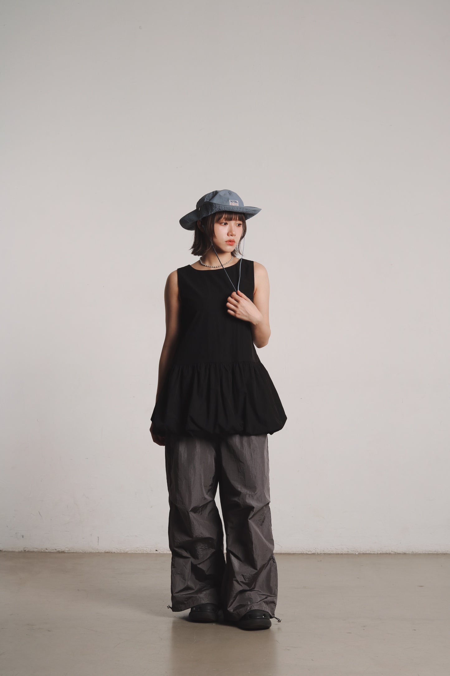 Bubble Cloud Mini Dress (Black)