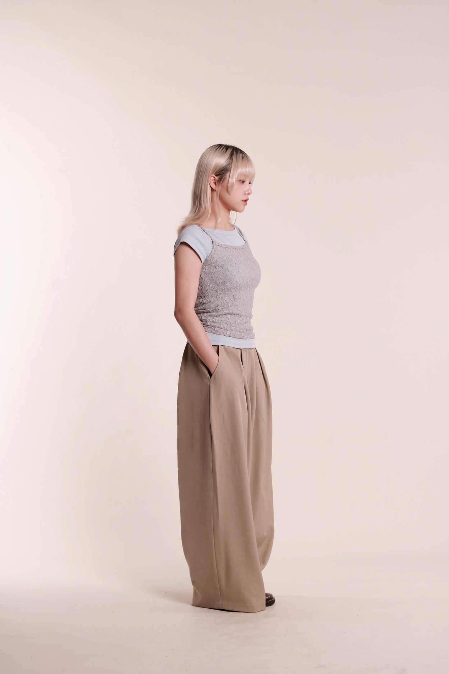 Mesh Sleeveless Top (Grey)