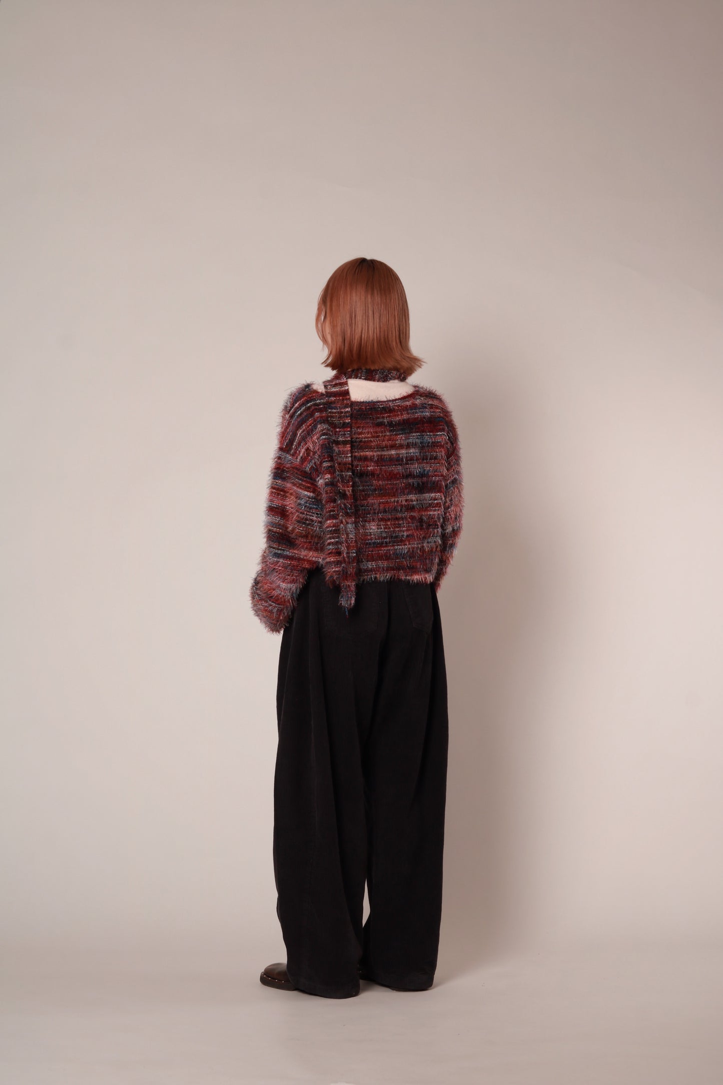 Fluffy Rainbow Sweater (Red)