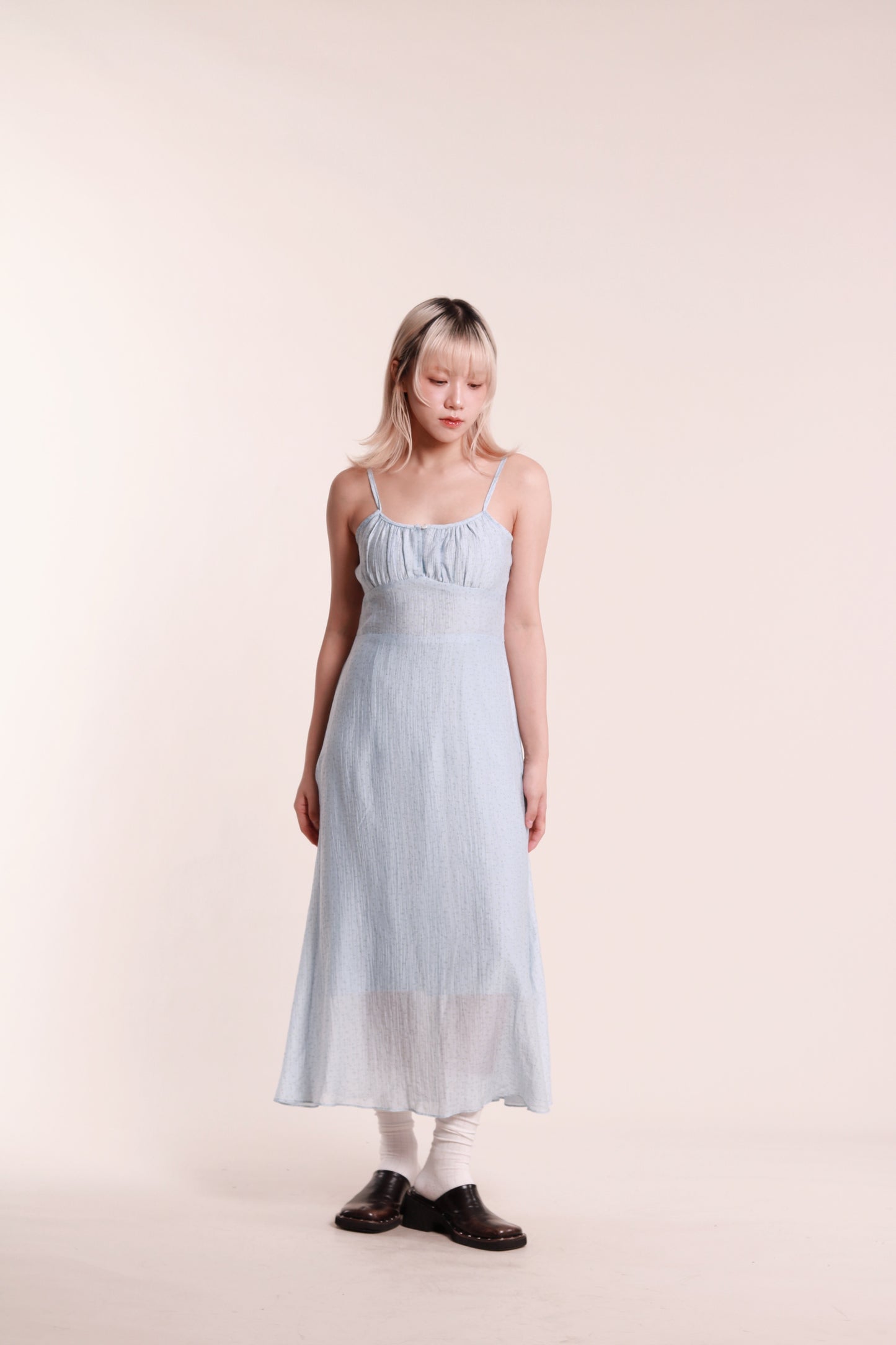 Floral Sleeveless Dress (Blue)