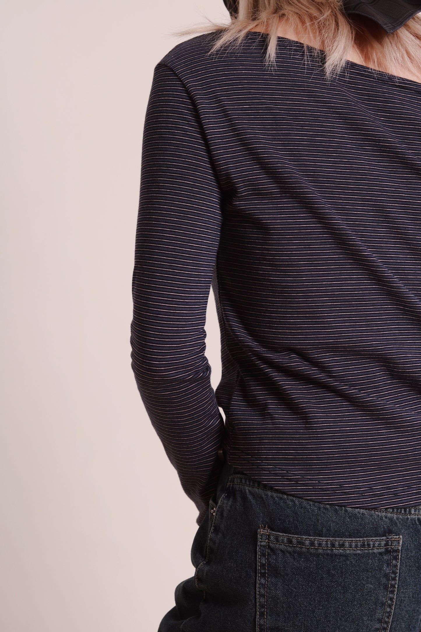 Striped One Shoulder Top (Blue)