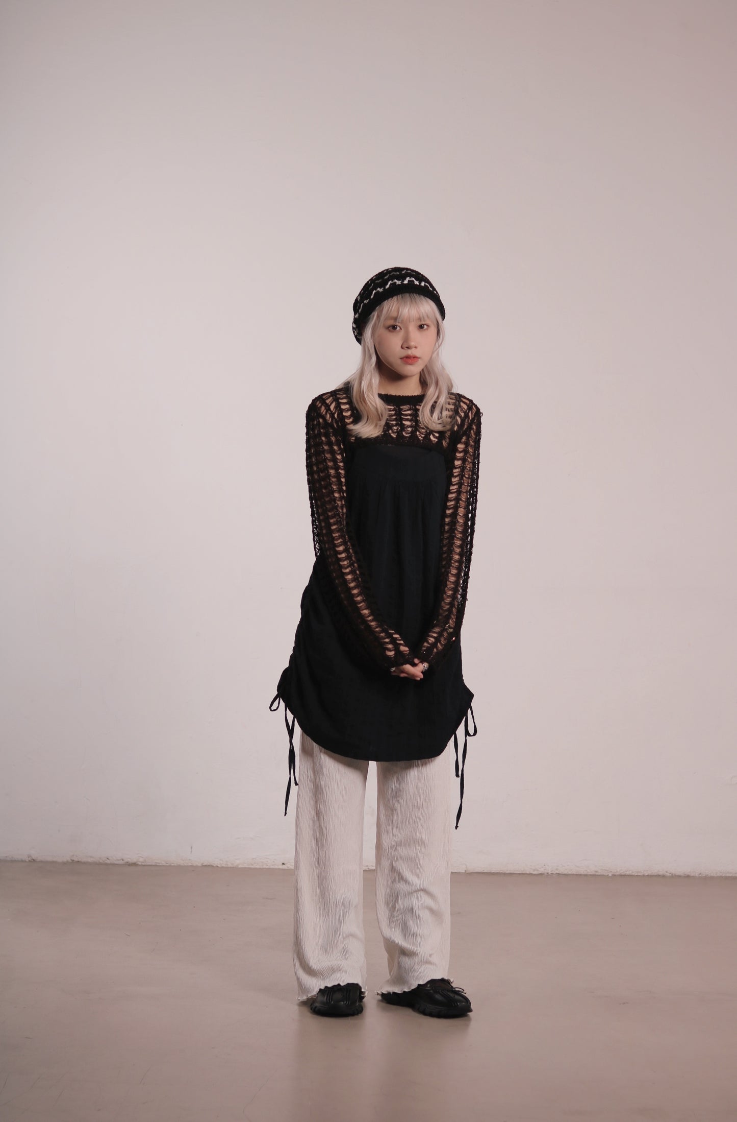 Net Crop Top (Black)