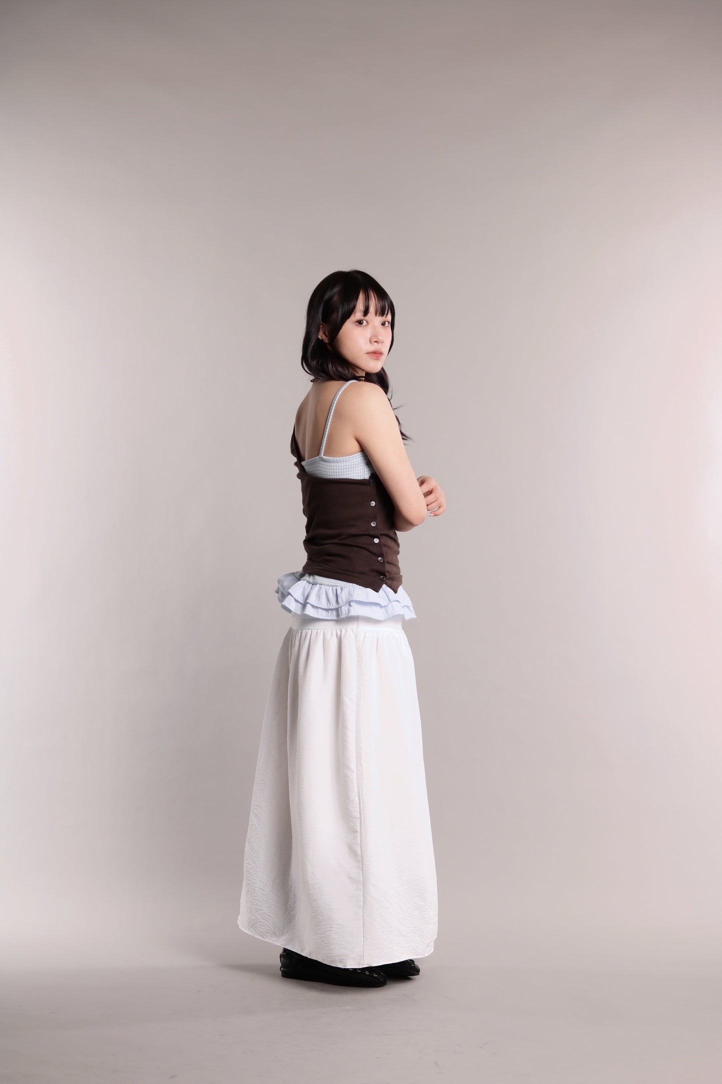 Checkered Ruffle Cami (Blue)