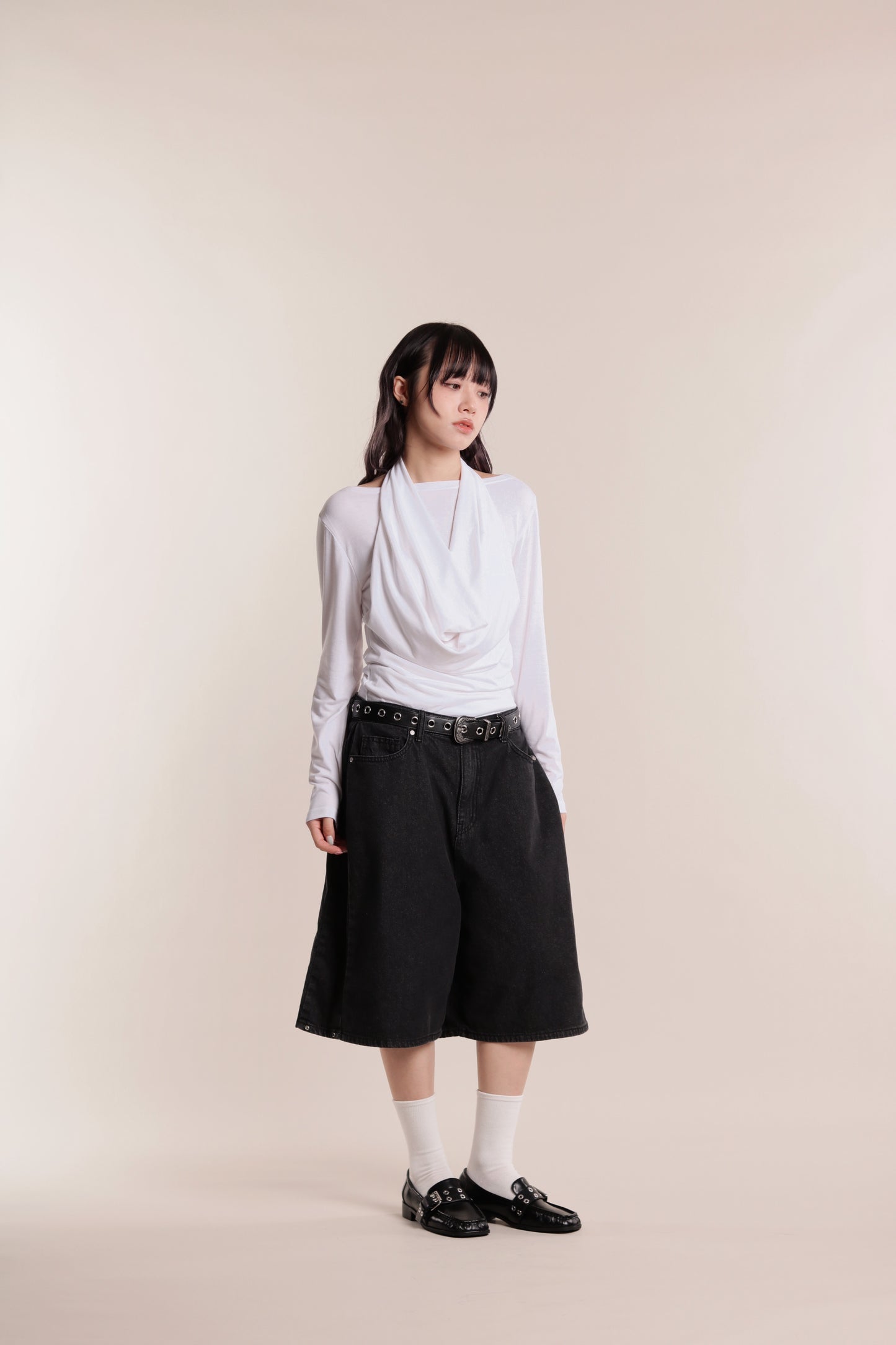 Grace Layered Drape Top (White)