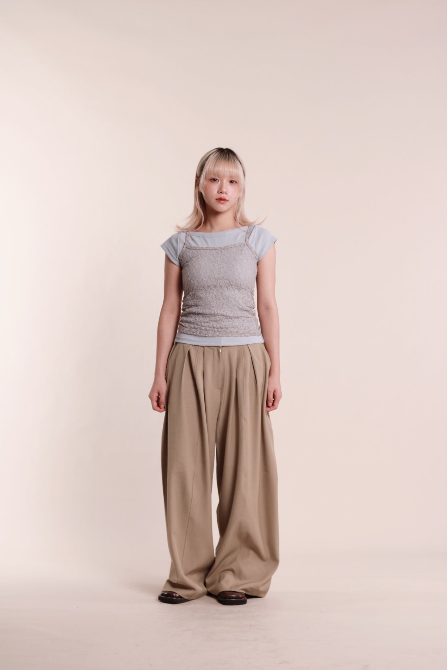 Mesh Sleeveless Top (Grey)