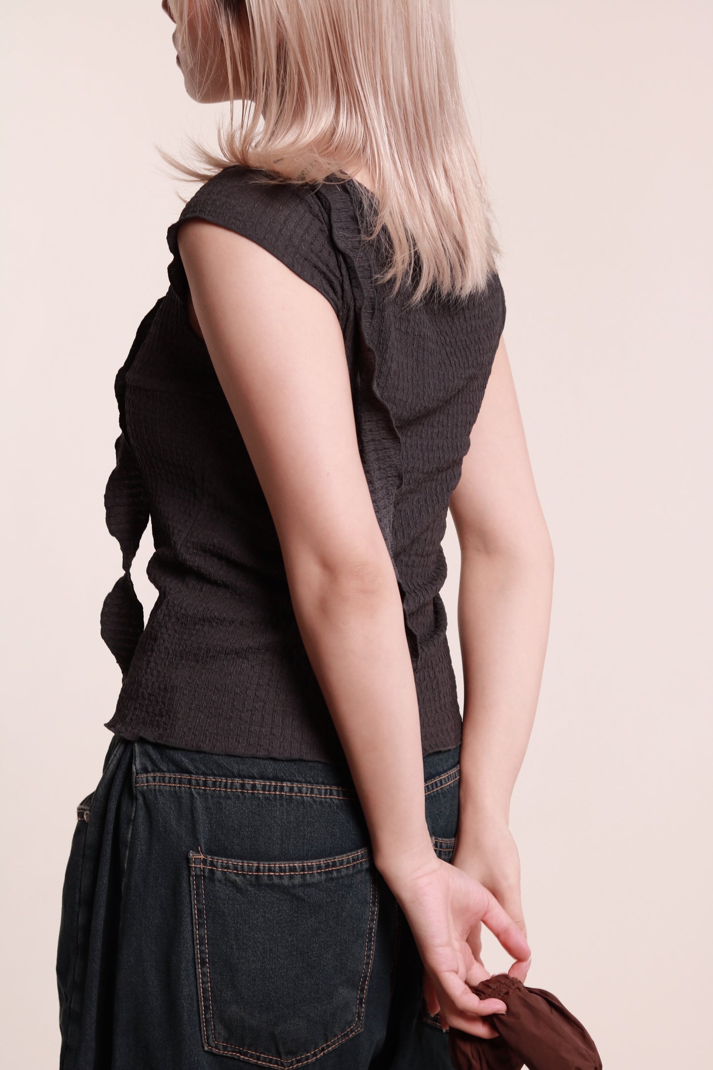 Gathered Tee Set (Charcoal)