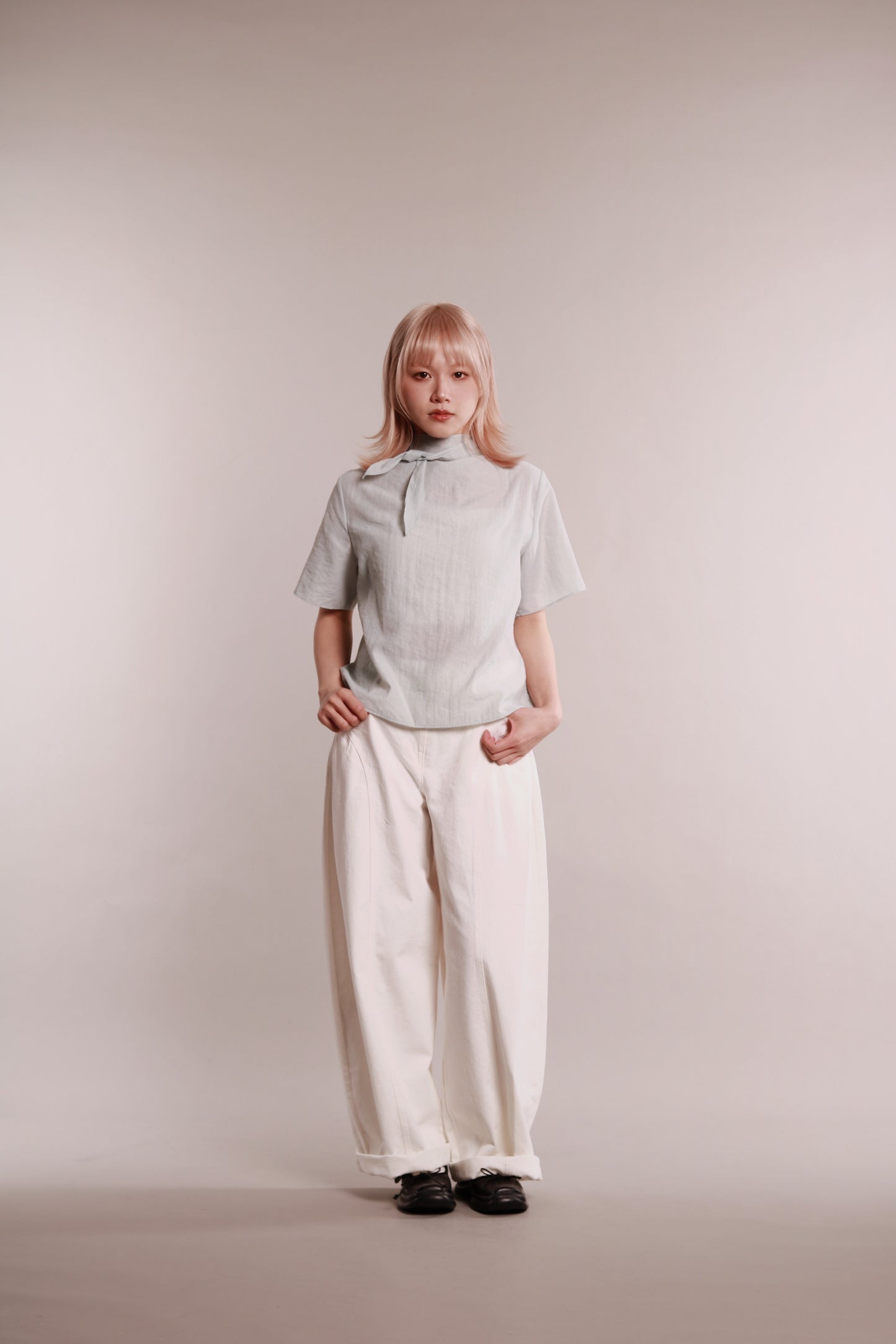 See Through Tie Top (Sky)